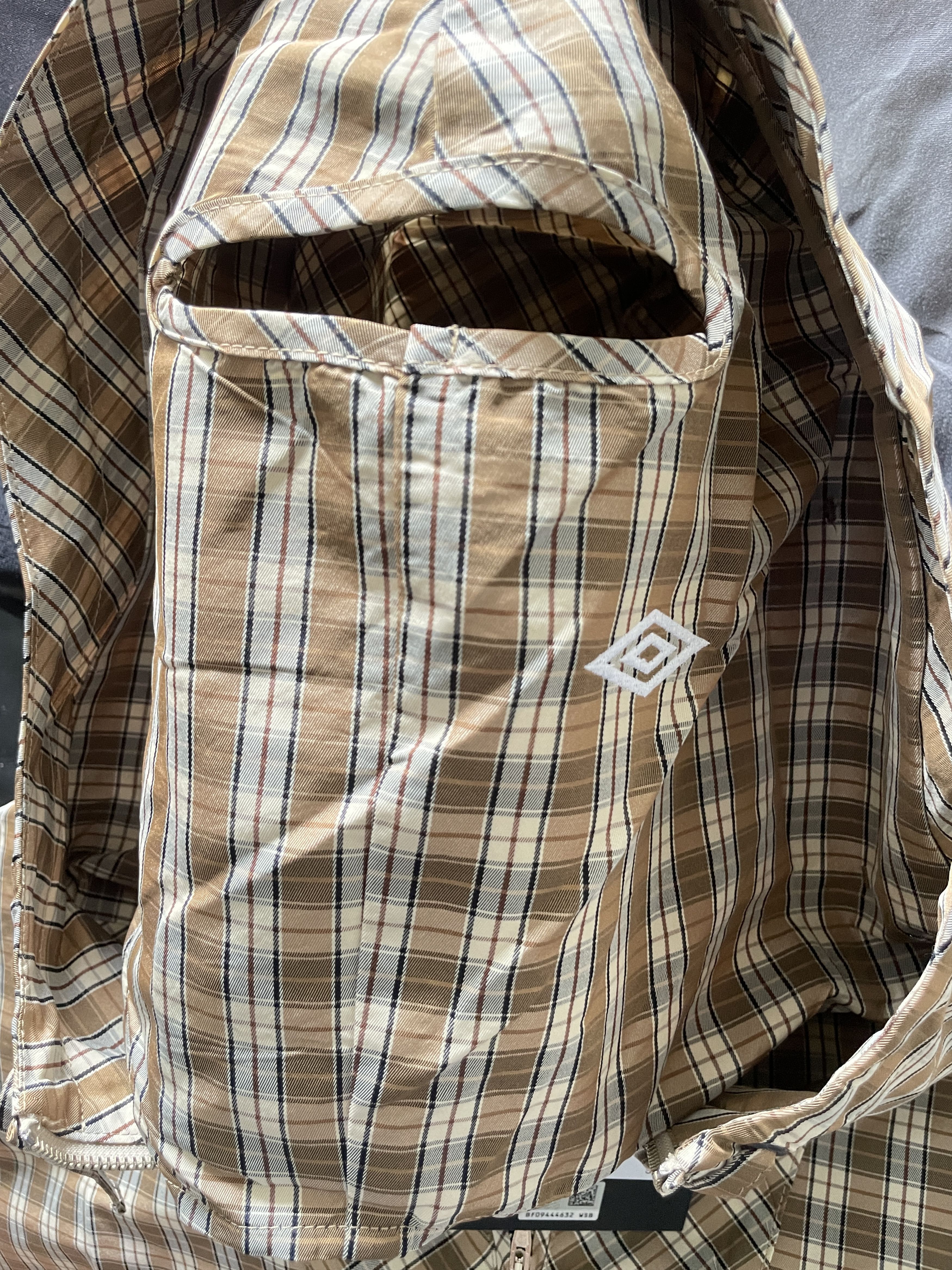 Slam Jam × Umbro NEW PENALTY CULTURE plaid beige masked hood anorak jacket Size US XL / EU 56 / 4 - 5 Thumbnail