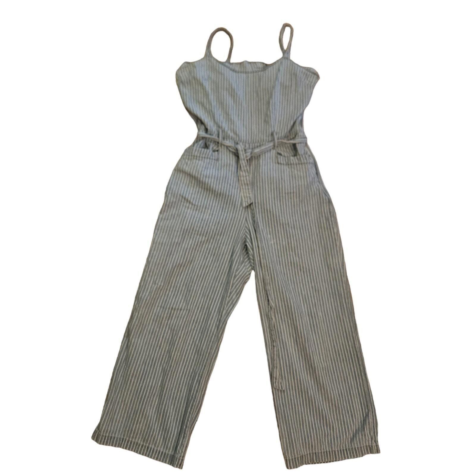 Designer Rewash Striped Denim Jumpsuit Women's Blue White Size Large Size 36" / US 14 / IT 50 - 3 Thumbnail
