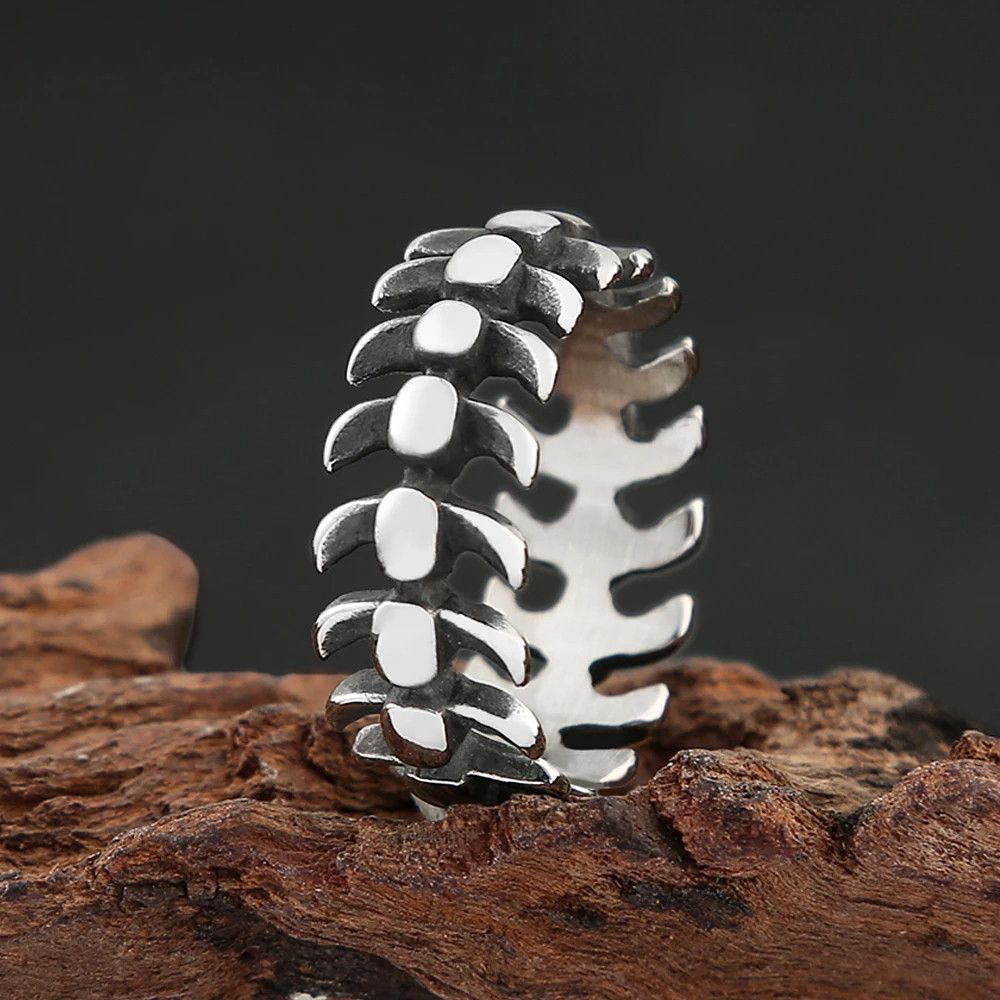 Jewelry Fish Bone Ring Jewelry Streetwear Fashion Gift Size ONE SIZE - 2 Thumbnail