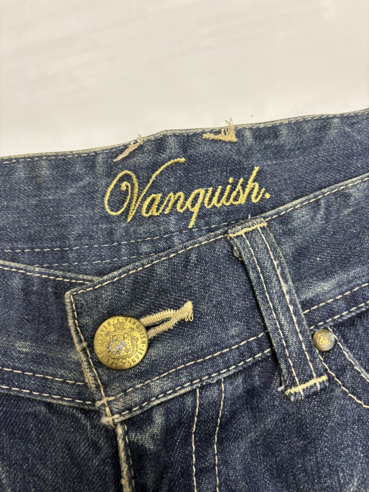 If Six Was Nine × Number (N)ine VANQUISH THRASHED PUNK DISTRESSED FLARED DENIM JEANS Size US 32 / EU 48 - 9 Thumbnail