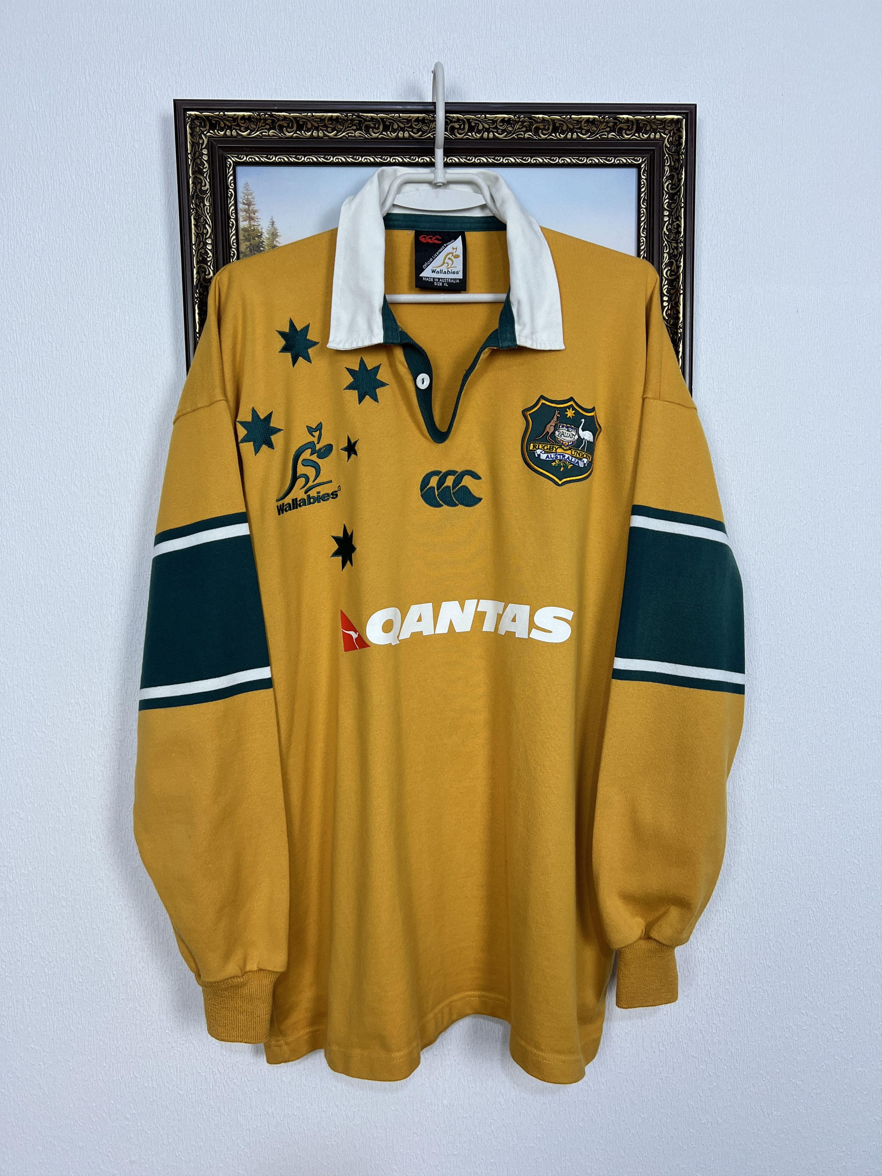 Vintage Australia Rugby Union Jersey Wallabies Shirt Long Sleeve Size US XL / EU 56 / 4 - 1 Thumbnail
