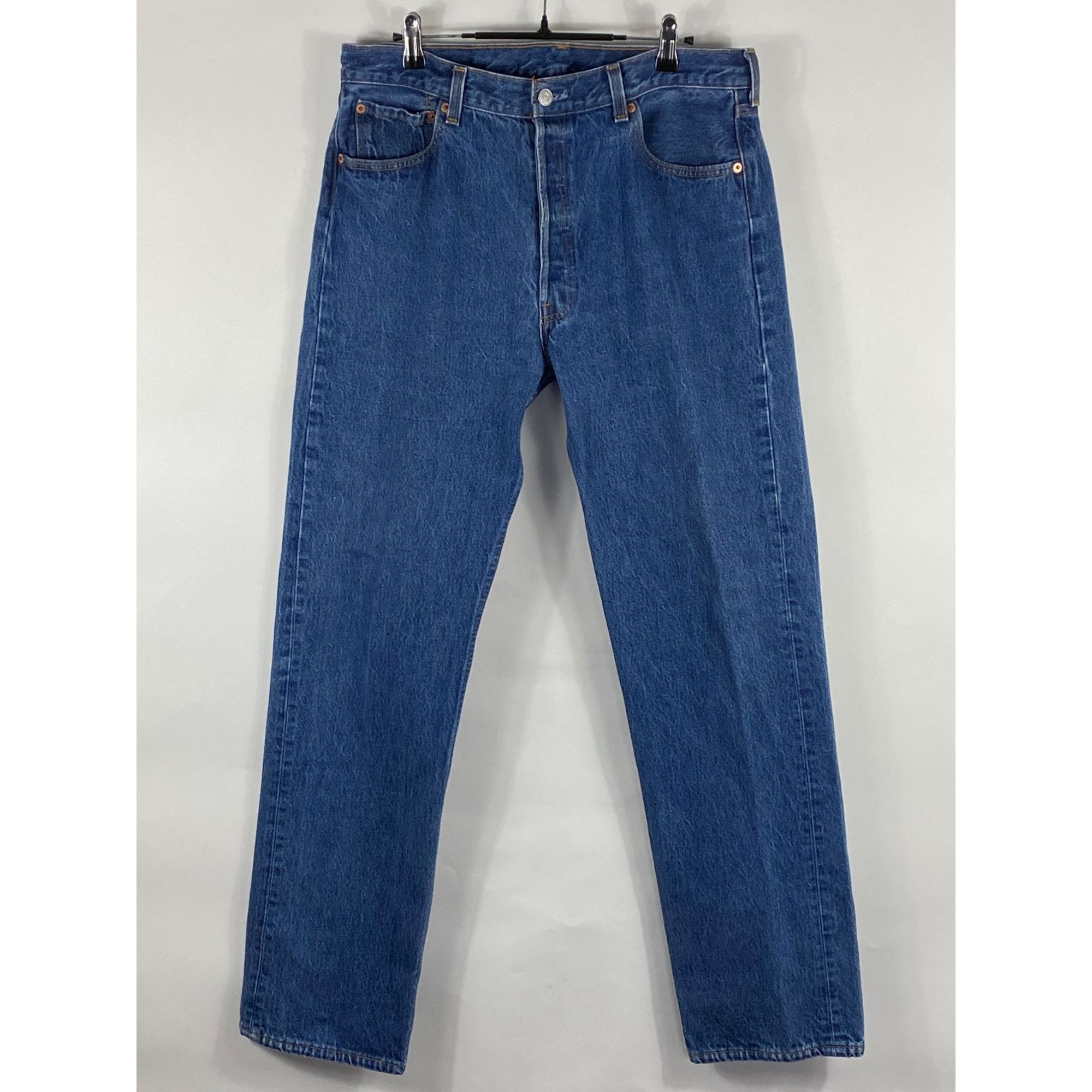 image of Levis Vntg Levi's 501-0115 Original Fit Button Fly Denim Jeans 36X in Blue, Men's