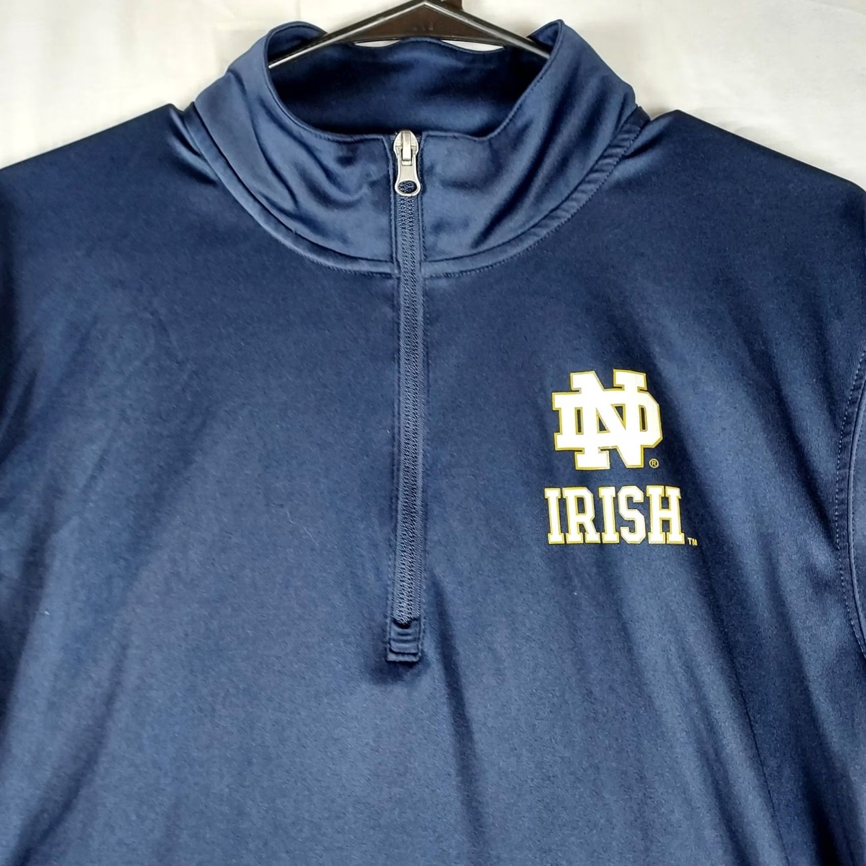 Vintage Notre Dame Irish Fanatics 1/4 Zip Pullover Sweatshirt M Navy Blue Men Regular/Medium Sweatshirt Size US M / EU 48-50 / 2 - 3 Thumbnail