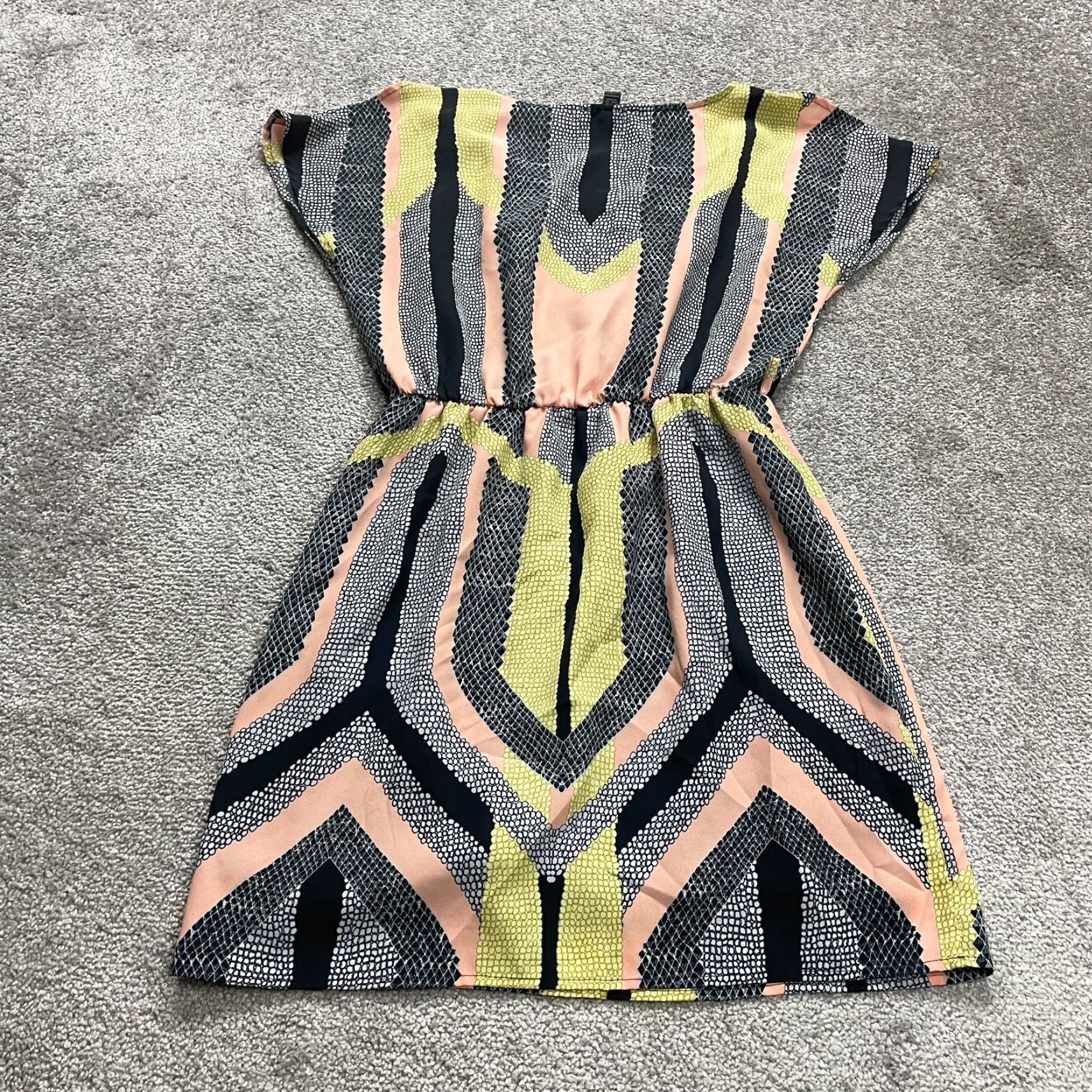 AQUA Aqua Dress Womens Small Multicolor Geometric Knit Midi Sheath Round Neck Casual Sleeve Lightweight Size S / US 4 / IT 40 - 2 Thumbnail