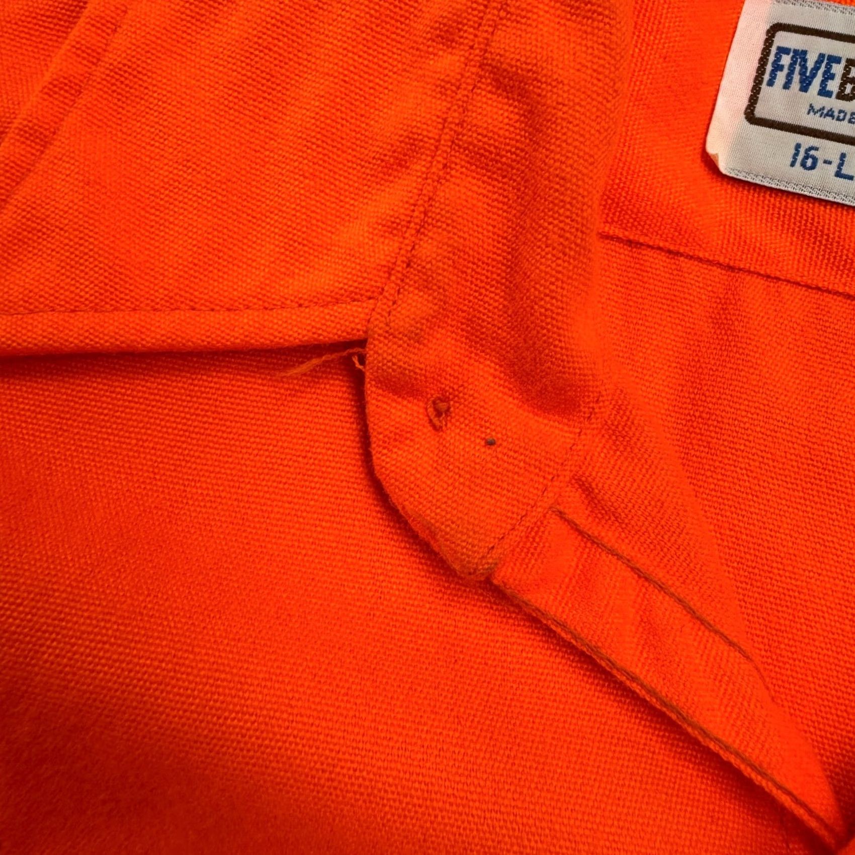 Vintage VTG Five Brothers Flannel Shirt Men L Orange Hunting High Visibility Button-Up Size US L / EU 52-54 / 3 - 4 Thumbnail