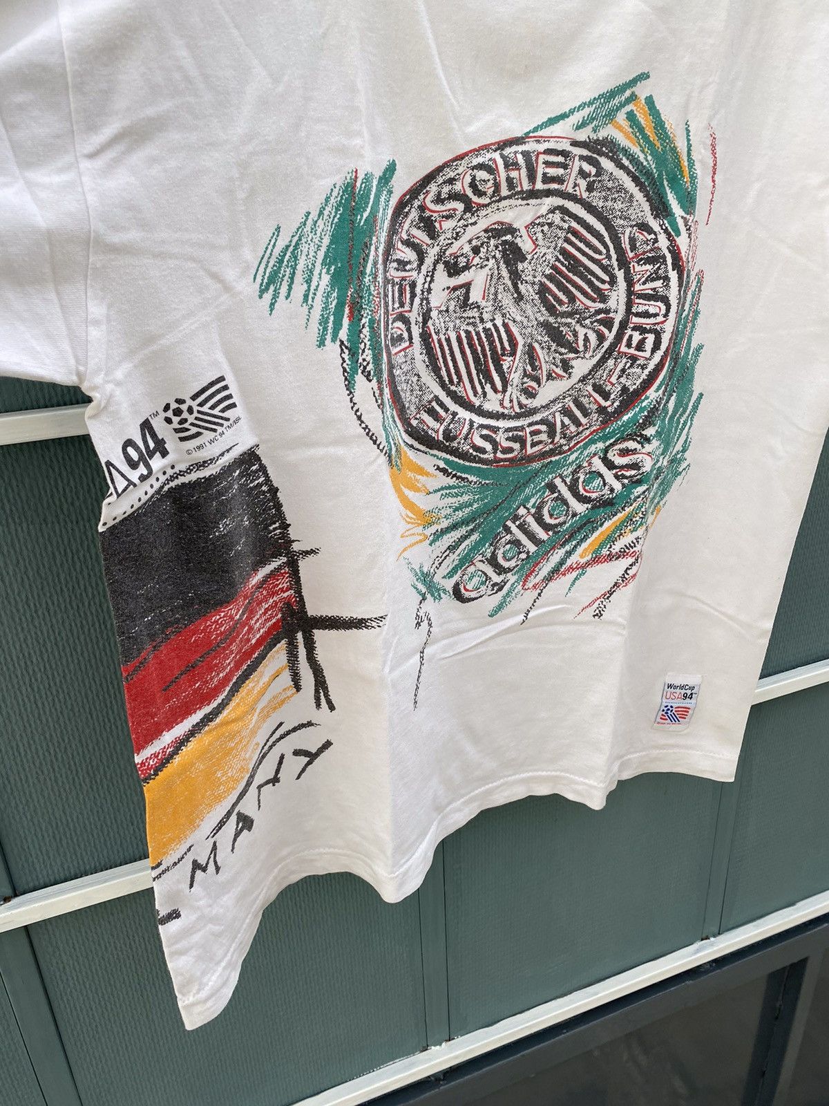 Adidas 🍓NEED GONE🍓Vintage adidas germany fc world cup 1994 usa tee Size US M / EU 48-50 / 2 - 3 Thumbnail