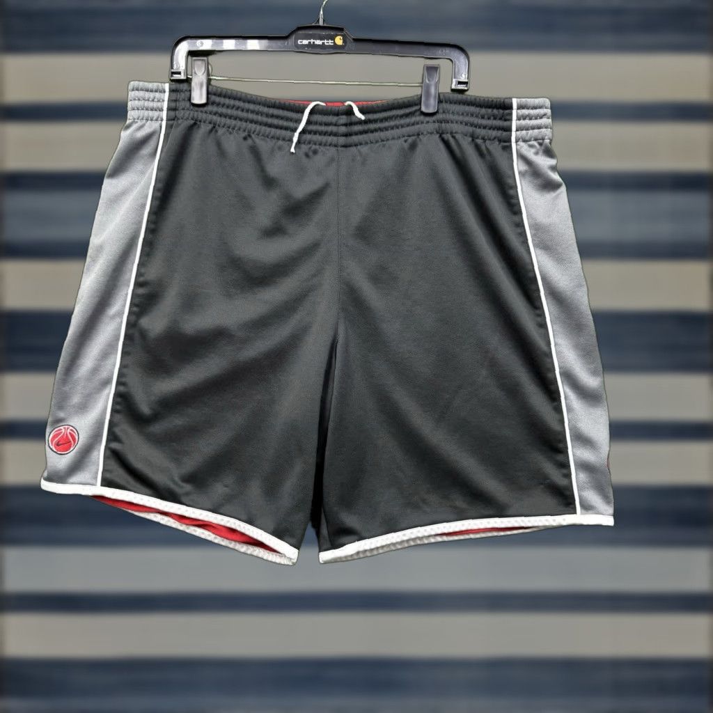 Nike VINTAGE Nike Reversible Satin Dazzle Shorts Mens L Basketball 36 in Red Satin Shiny Black 90s Mens Size US 33 - 1 Thumbnail