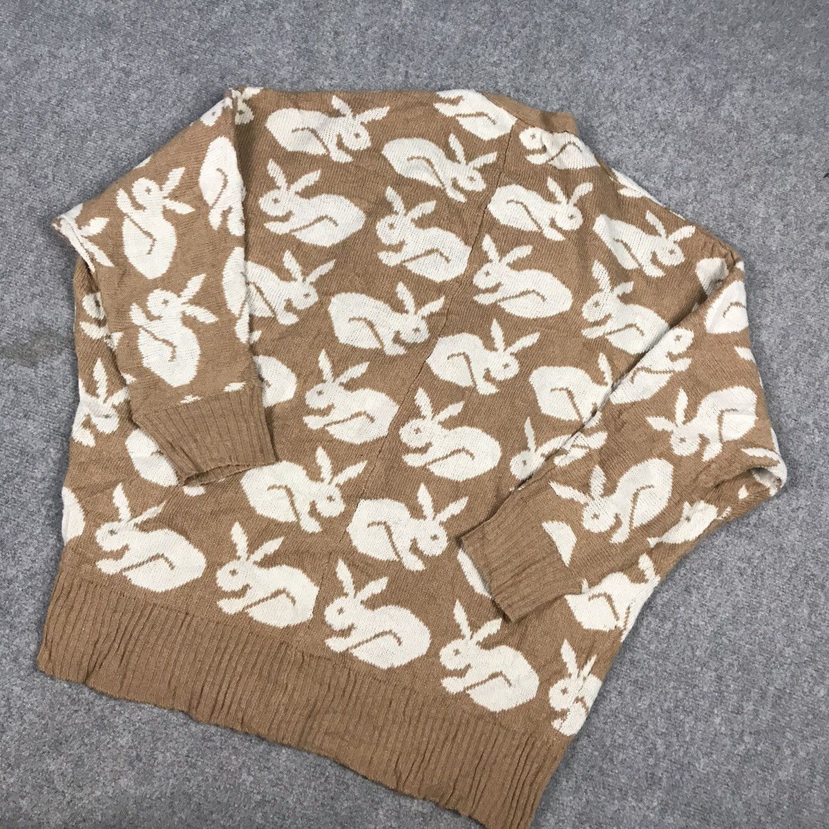 Aran Isles Knitwear × Japanese Brand KNITWEAR CARDIGAN DESIGN RABBIT Size US L / EU 52-54 / 3 - 8 Thumbnail