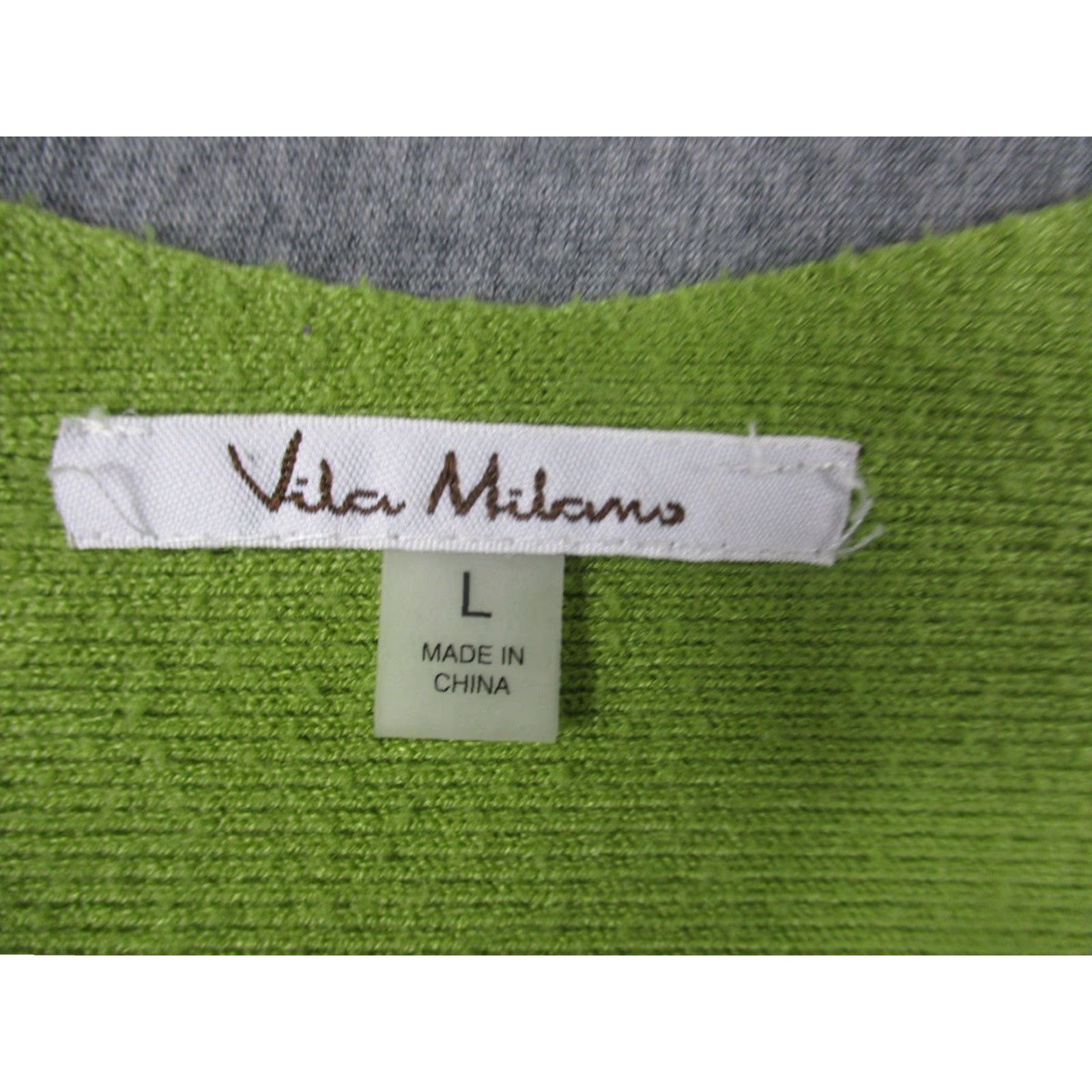 Vintage Vita Milano Sweater Womens Large Green V Neck Dolman Batwing Knit Pullover Top Size L / US 10 / IT 46 - 2 Thumbnail
