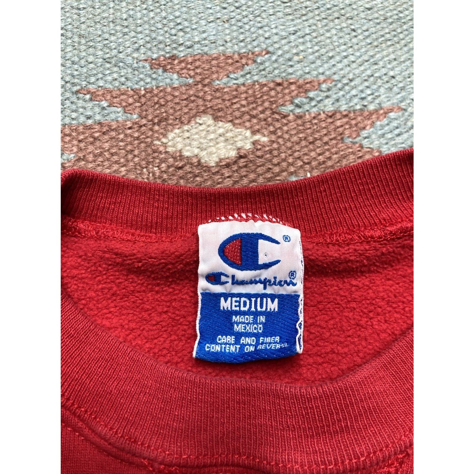 Champion VINTAGE Champion Sweatshirt Crewneck Mens M Red 90s Cotton Pullover Sweatshirt Size US M / EU 48-50 / 2 - 3 Thumbnail