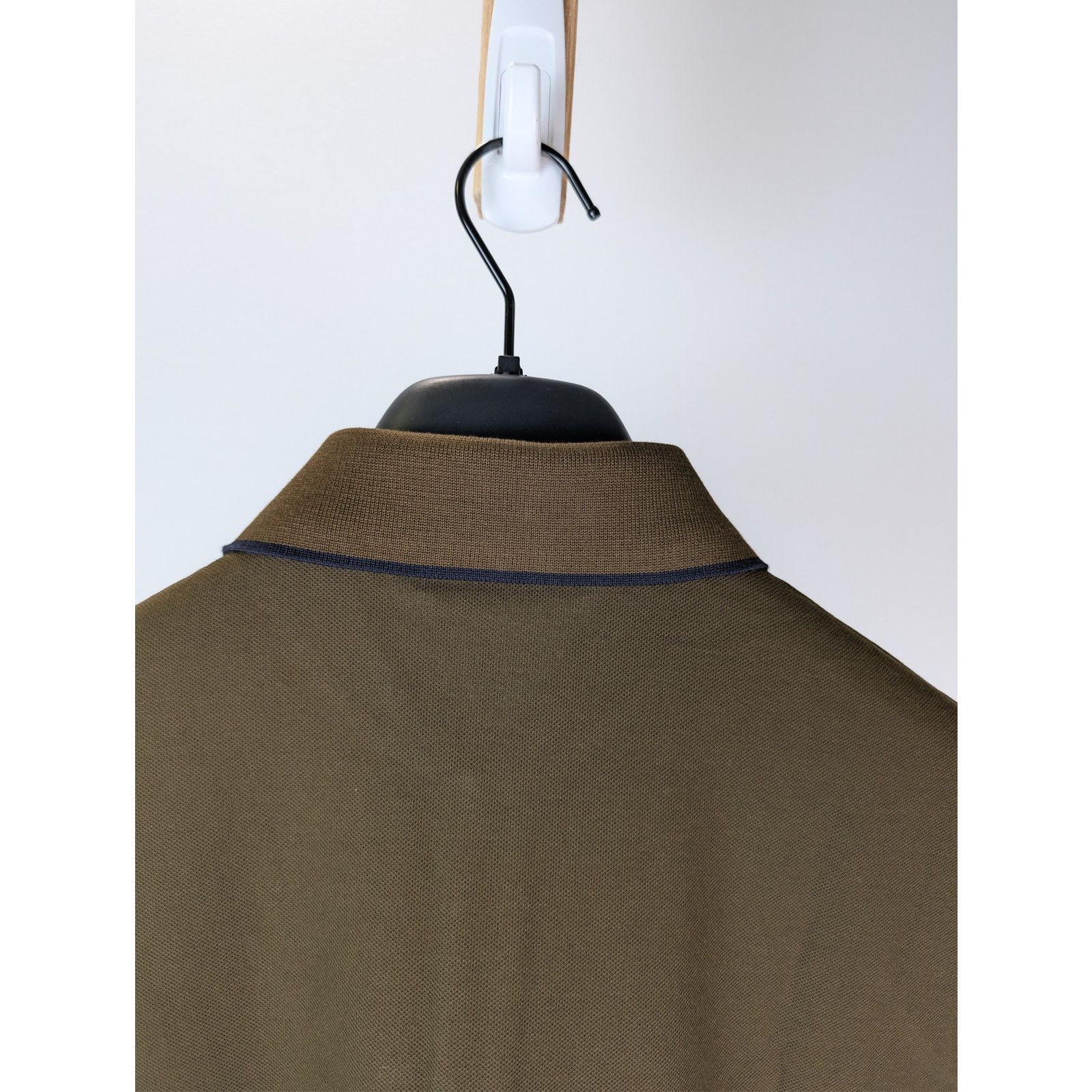 Loro Piana o1rshd1 Double Collar Cotton Piquet Polo Shirt Olive Green Size US M / EU 48-50 / 2 - 15 Thumbnail