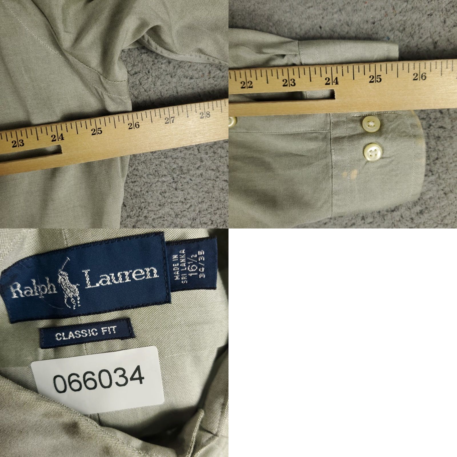 Ralph Lauren Ralph Lauren Shirt Mens 16.5 Green Pony Classic Fit Dress Button Up Long Sleeve Size 46R - 8 Thumbnail