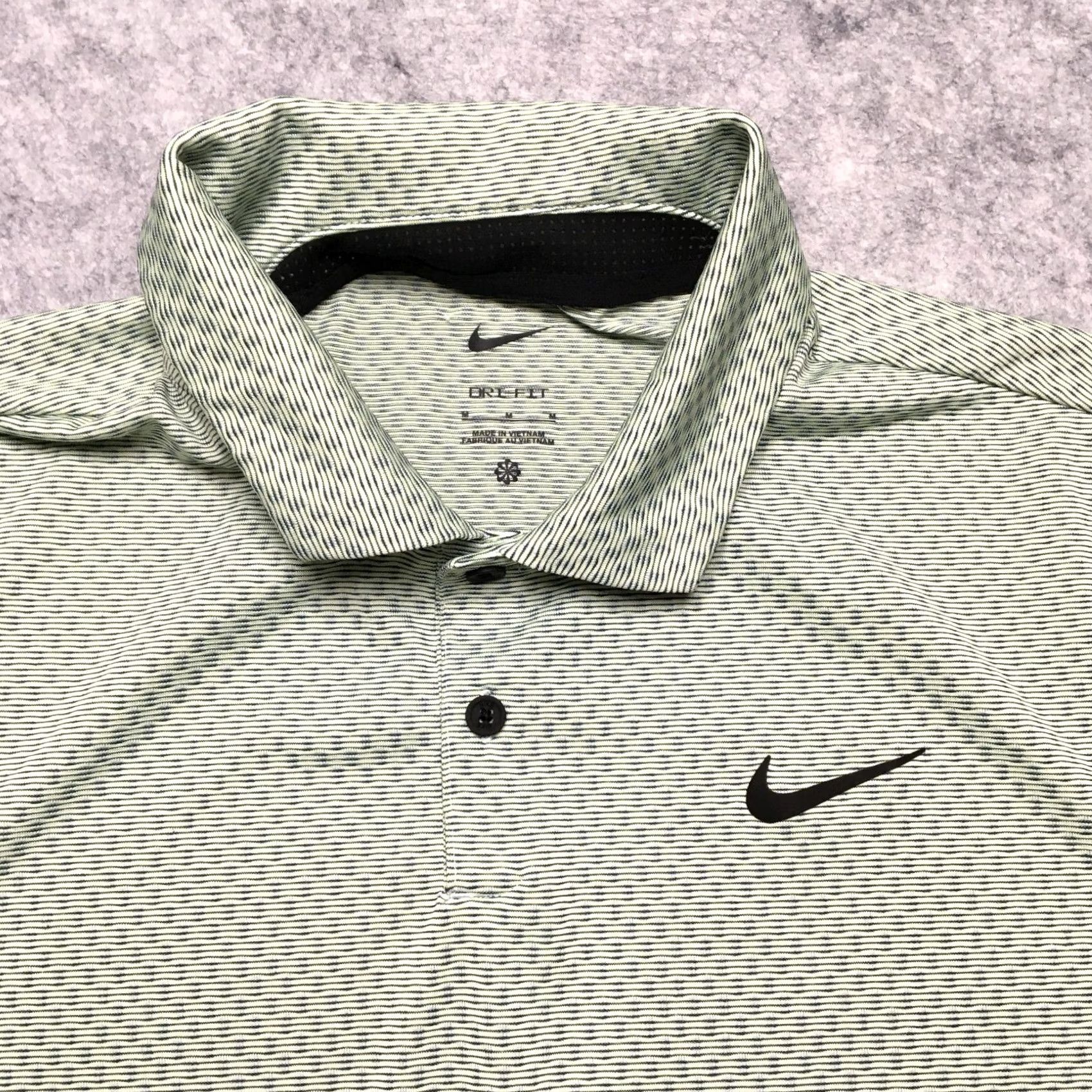 Nike Nike Golf Polo Shirt Men M Green Striped Dri-Fit Back Logo Pro Comfort Moisture Wicking Quick Dry Slim Fit, 90s, Modern, Sports Size US M / EU 48-50 / 2 - 6 Thumbnail