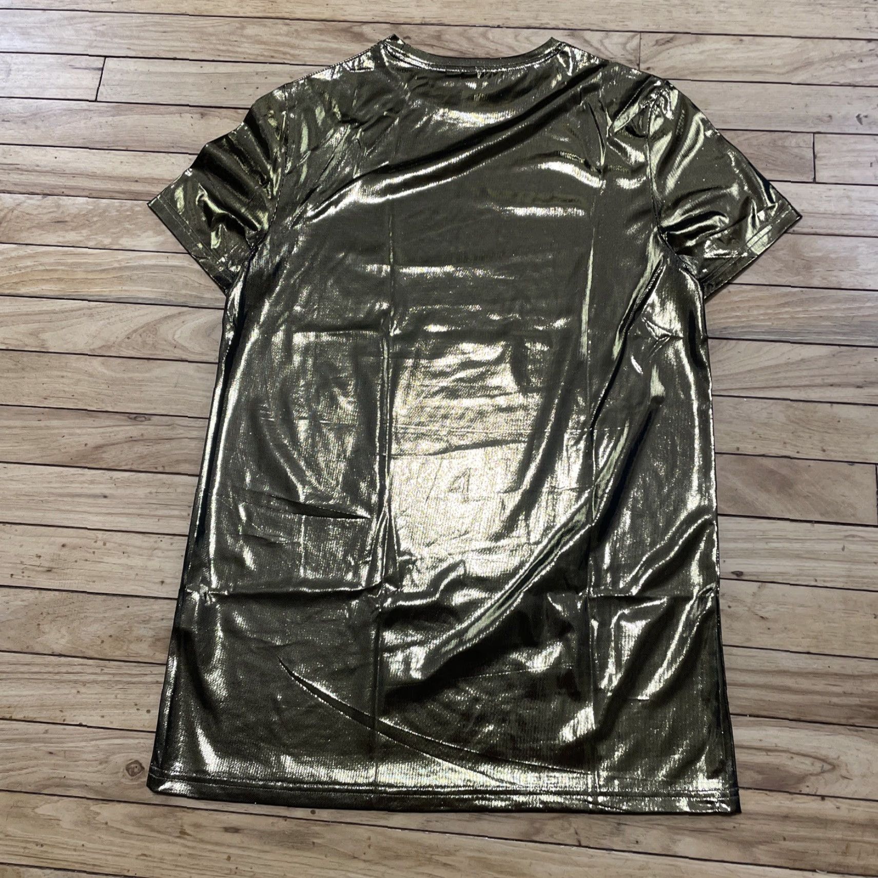 Asos VINTAGE ASOS Shiny Gold Shirt Adult S Metallic Bright Shiny Disco 1970s NY Club Scene Shirt Size US S / EU 44-46 / 1 - 2 Thumbnail
