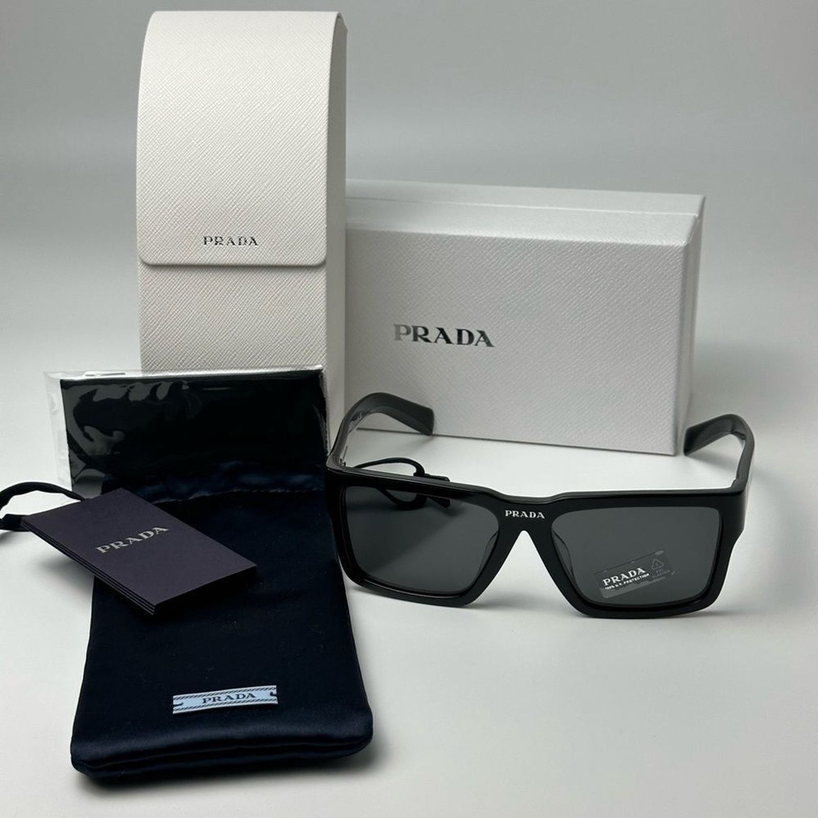 Prada NEW PRADA Sunglasses PR09YSF 1AB5S0 Black Dark Grey Unisex Size ONE SIZE - 9 Thumbnail