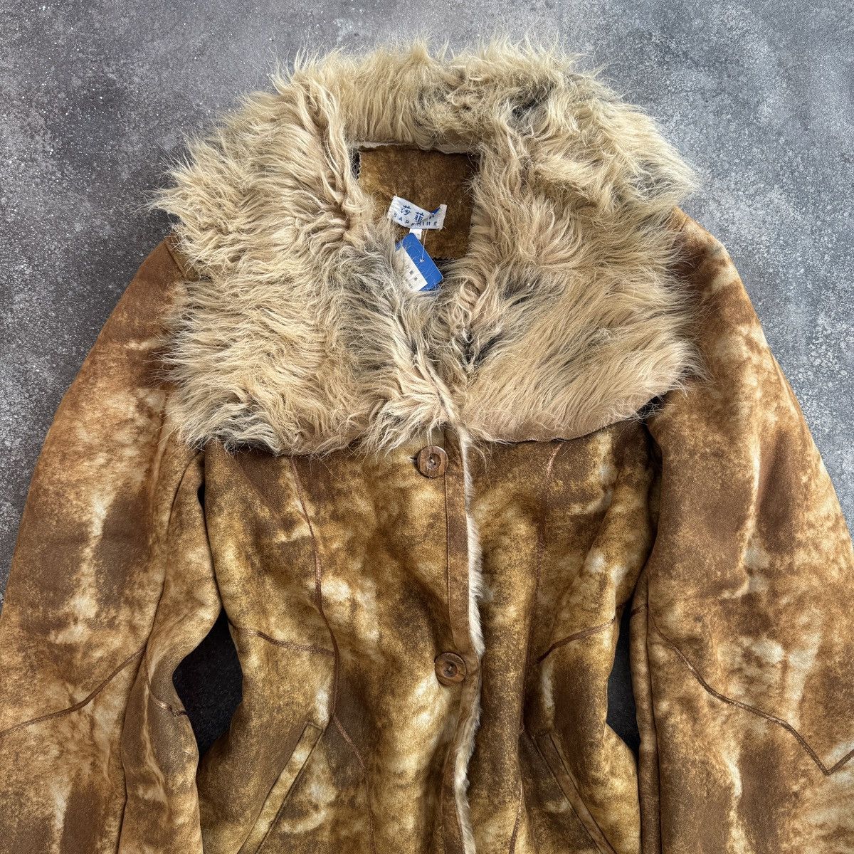 Japanese Brand Japan Vintage Y2K Faux Fur Shearling Style Washed Coat Size L / US 10 / IT 46 - 2 Thumbnail