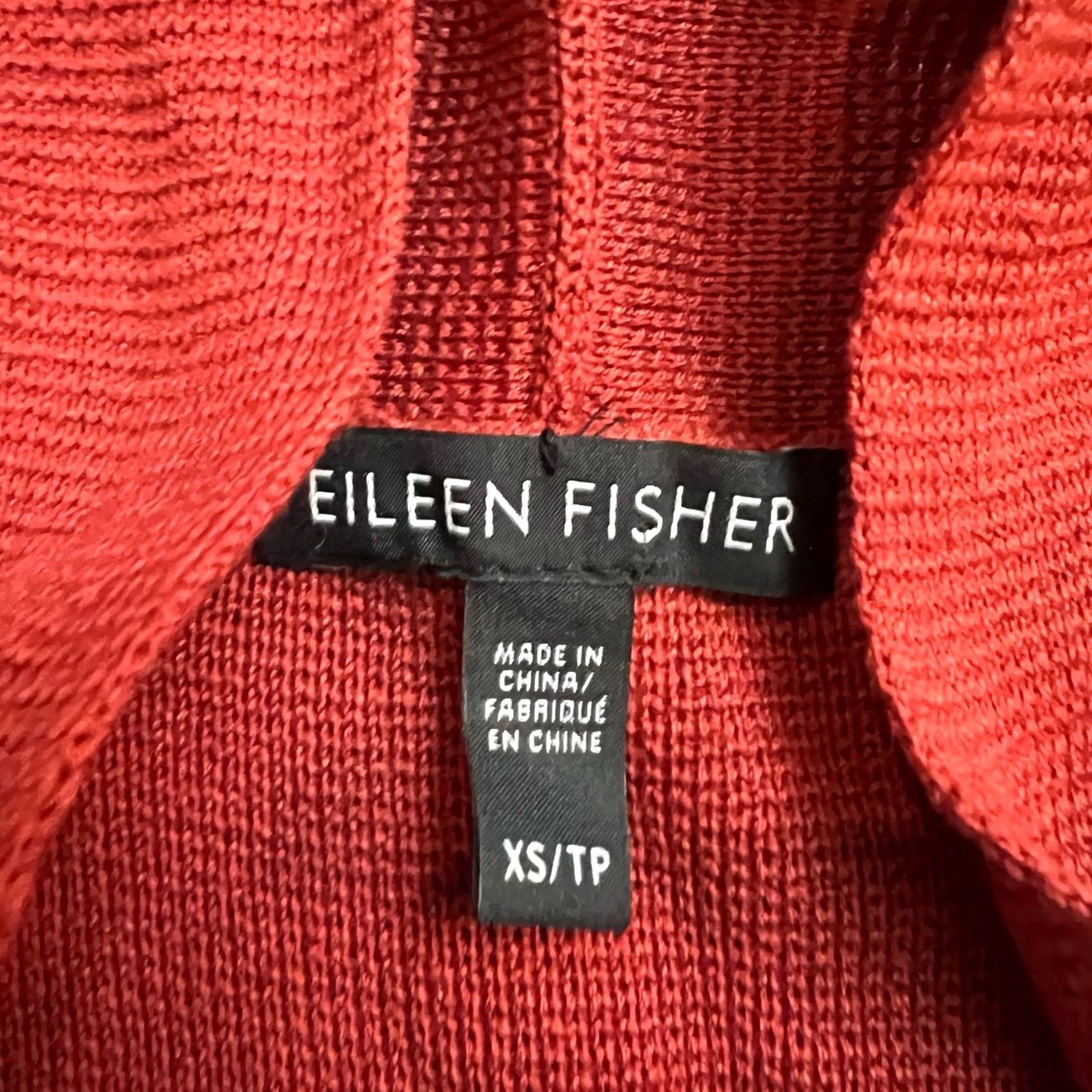 Eileen Fisher Eileen Fisher Womens XS Open Knit Cardigan Orange Red Size XS / US 0-2 / IT 36-38 - 3 Thumbnail