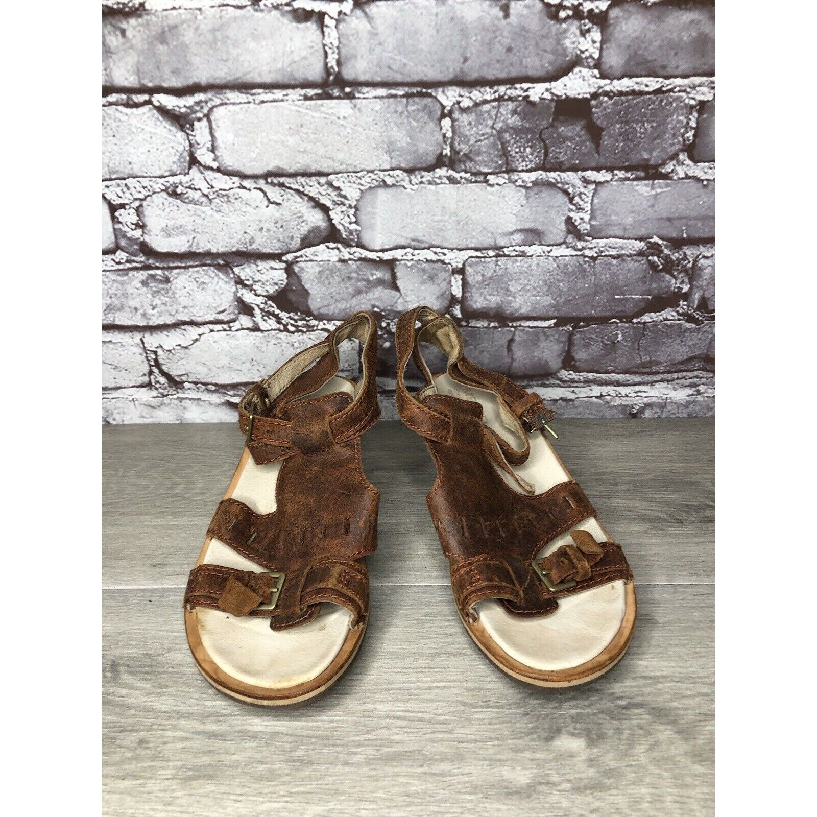 Merrell Merrell Sirah Prairie Brown Leather Wedge AnkleStrap Sandals Size US 7 / IT 37 - 21 Thumbnail