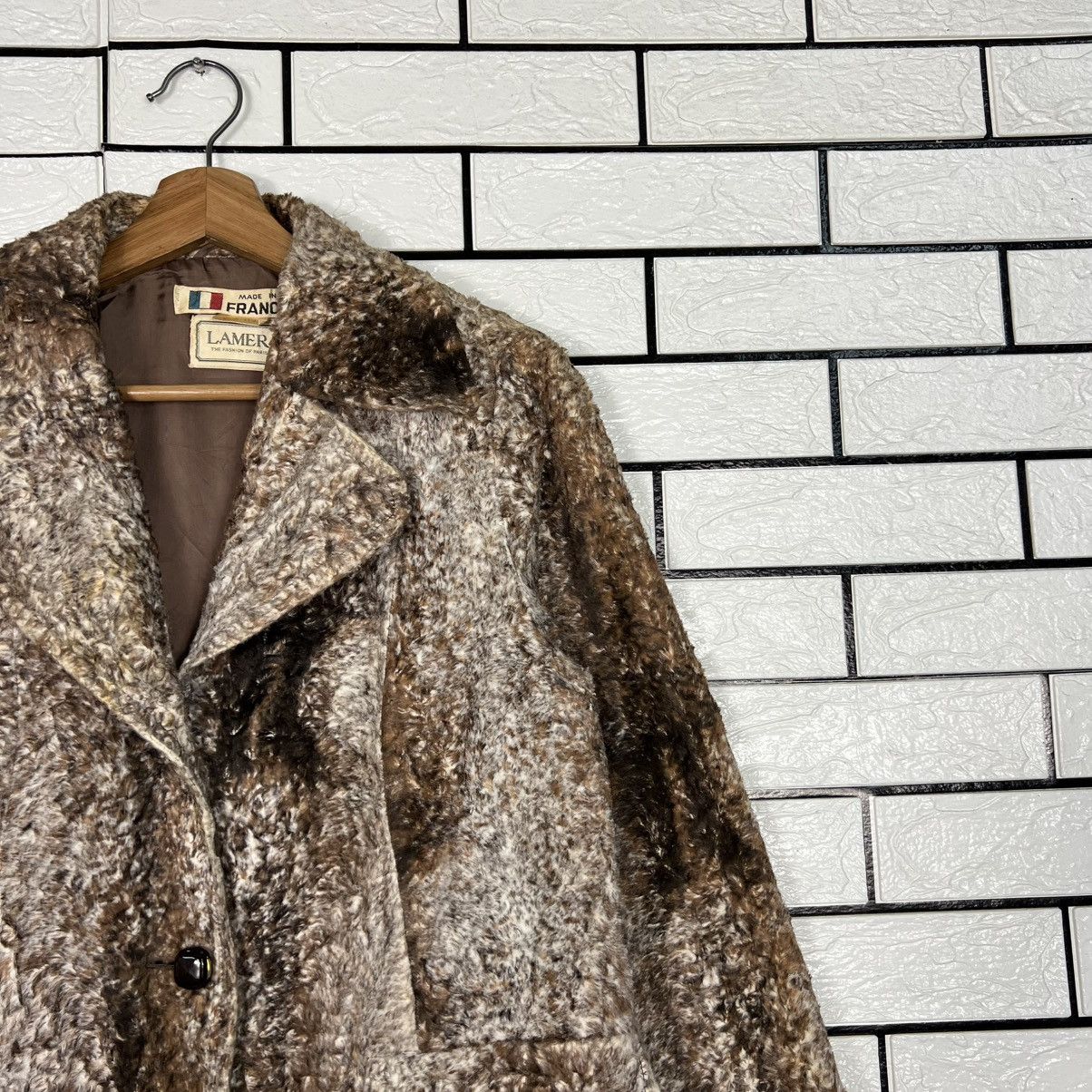 Vintage 80's LAMER Faux Fur Rayon Long Coat #4132-C188 Size M / US 6-8 / IT 42-44 - 5 Thumbnail