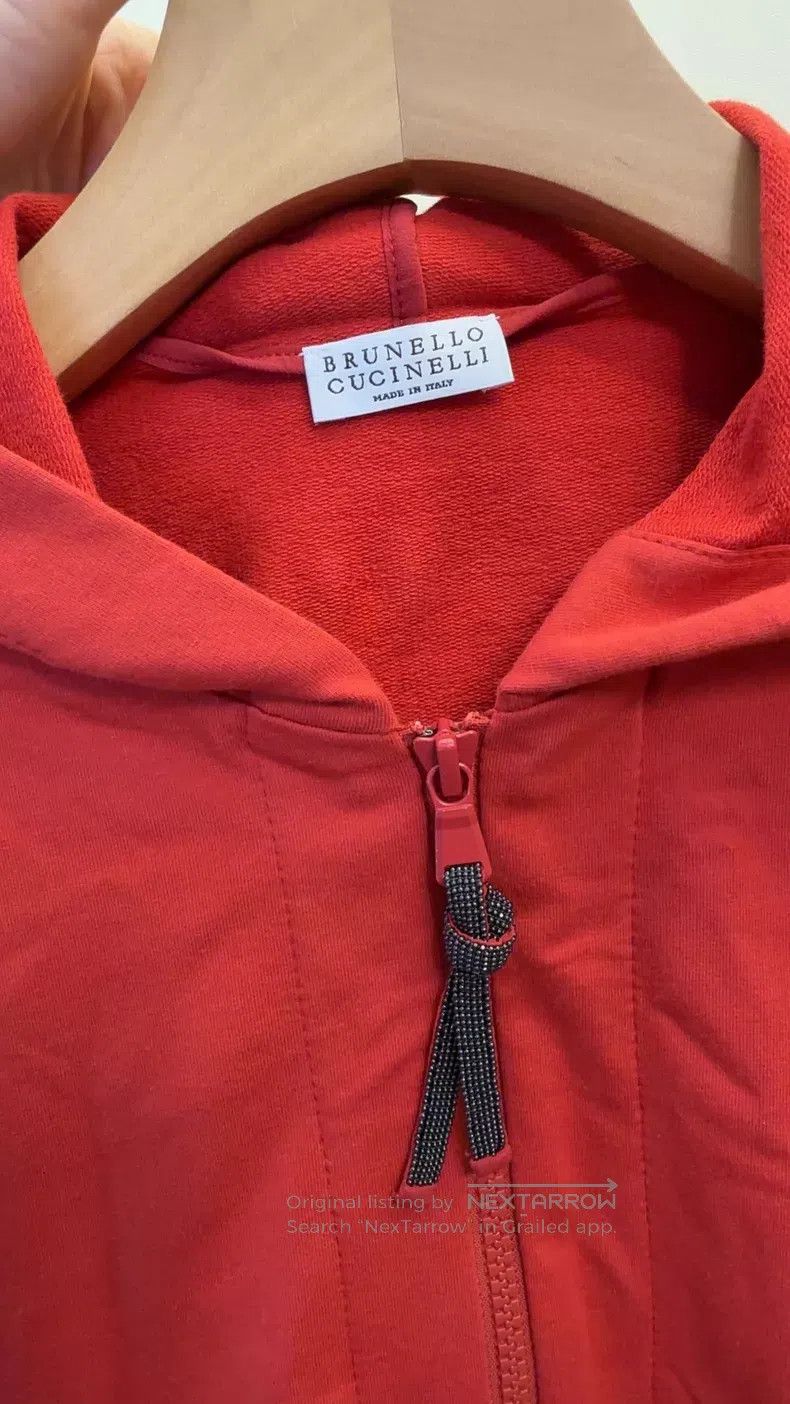 Brunello Cucinelli Brunello Cucinelli Beaded Zipper Soft Cotton Hoodie Size M / US 6-8 / IT 42-44 - 3 Thumbnail