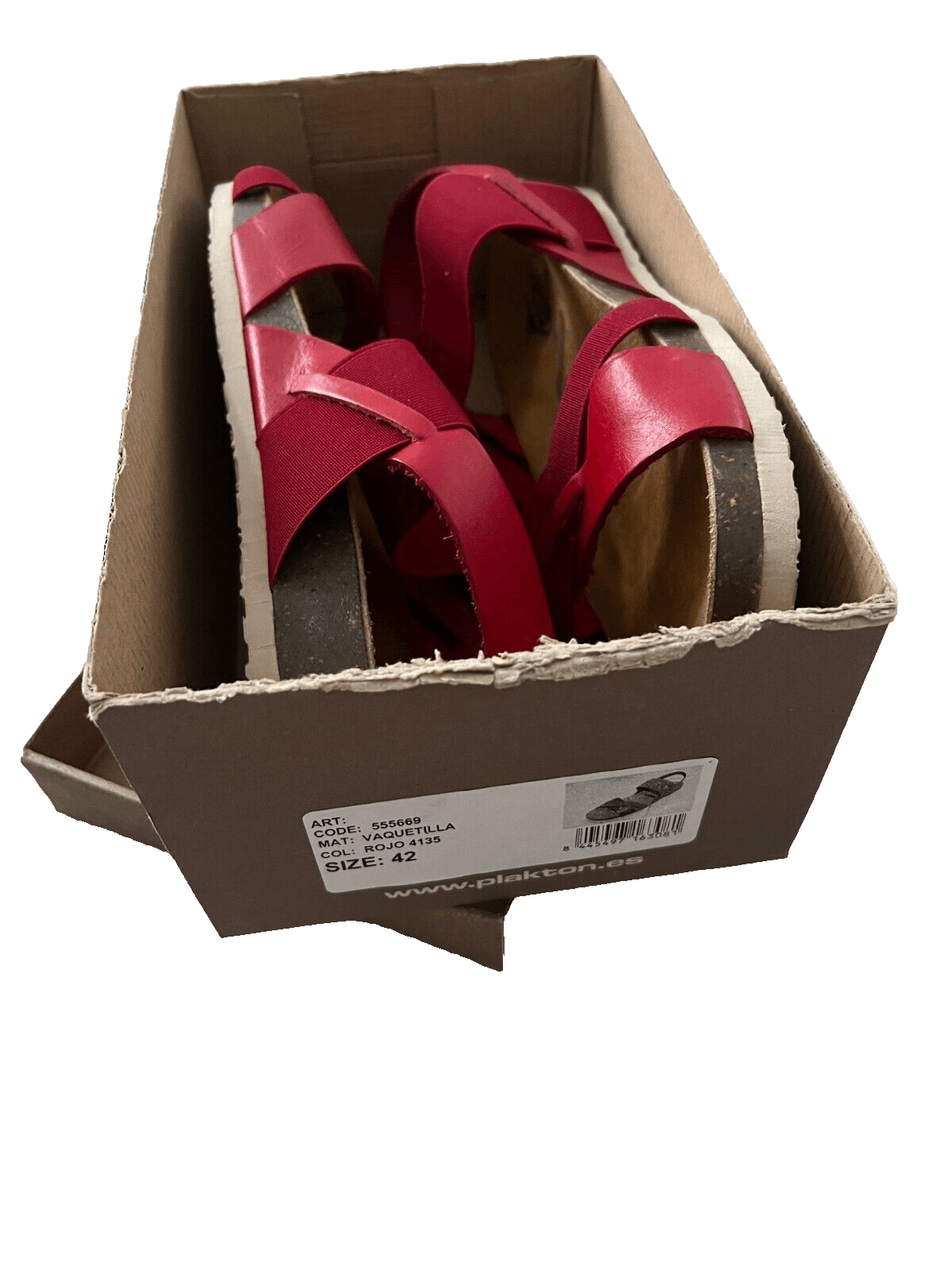 Other Plakton Vaquetilla Leather Sandals Red ( 42 EU ) Size US 12 / IT 42 - 2 Thumbnail