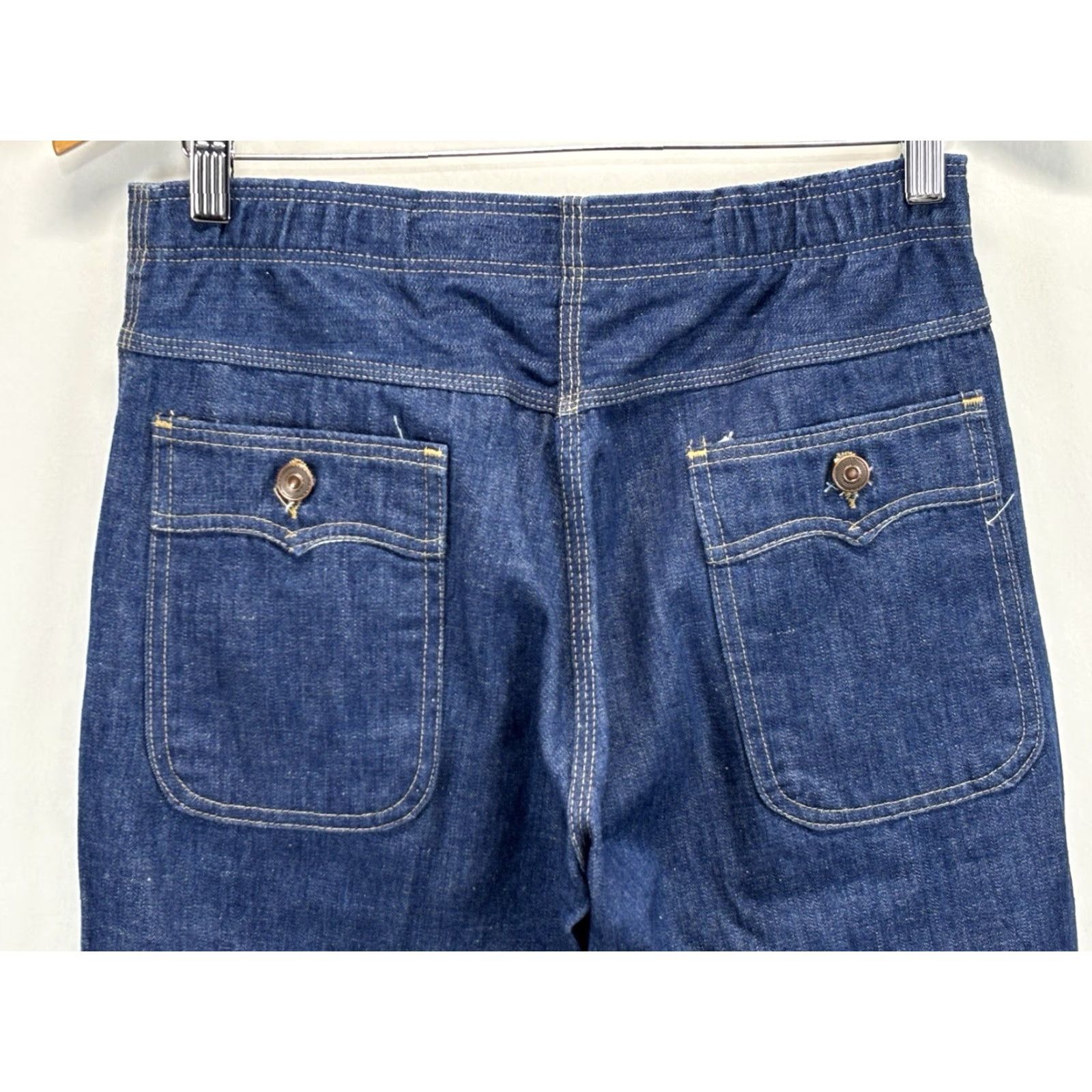 Sears VINTAGE Sears Perma Prest Blue Jeans Men’s 29x33 Cowboy Bootcut Dark Wash Denim Jeans 1970s Mens Size US 29 - 4 Thumbnail