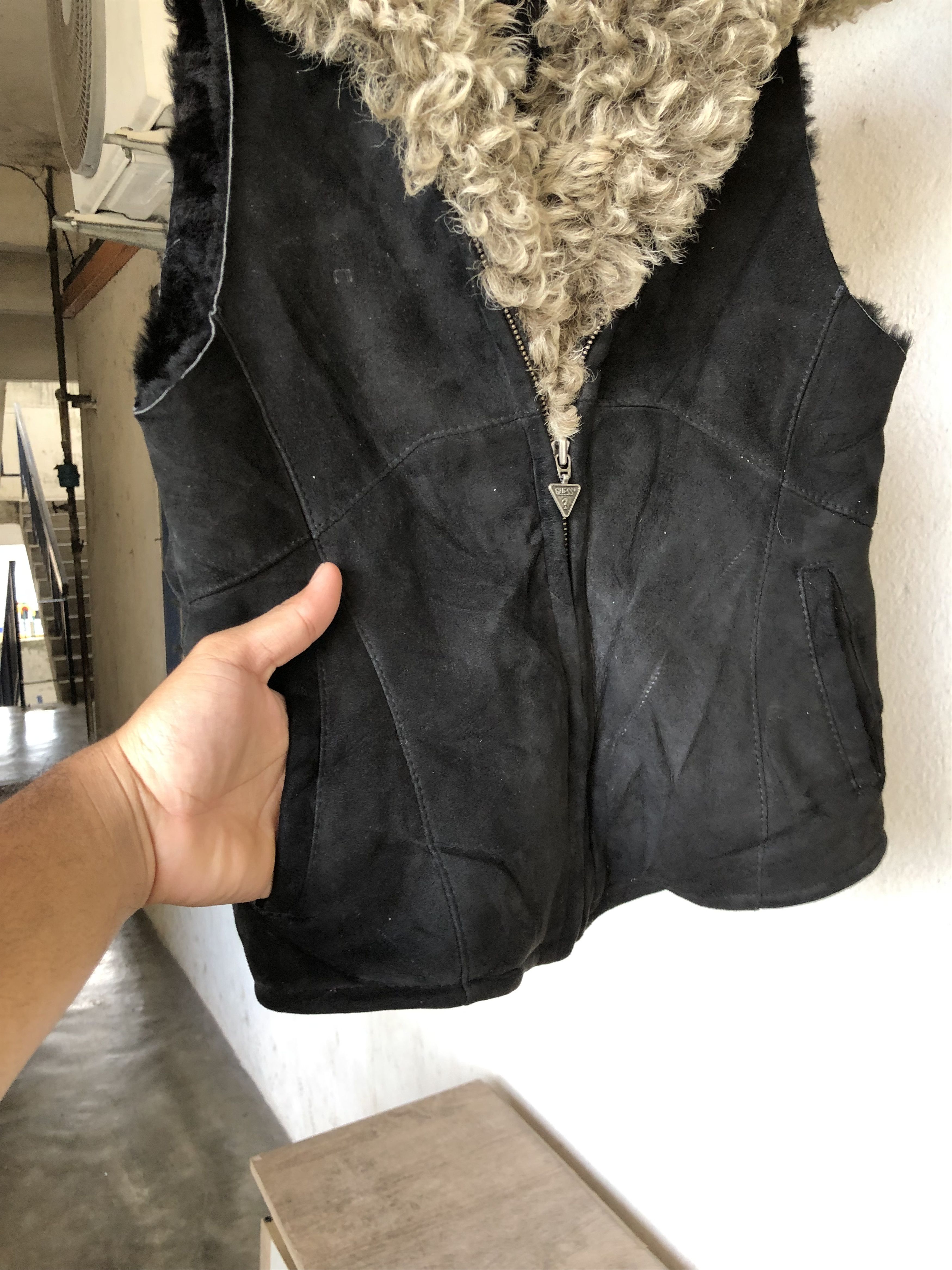 Guess Rare🔥 Guess Sheepskin Outer Vest Jacket Punk Size S / US 4 / IT 40 - 8 Thumbnail