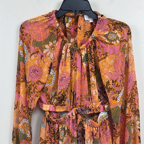 A.L.C. A.L.C. Izzy Fit-&-Flare Silk Mini floral print cut out Dress Size L / US 10 / IT 46 - 6 Thumbnail