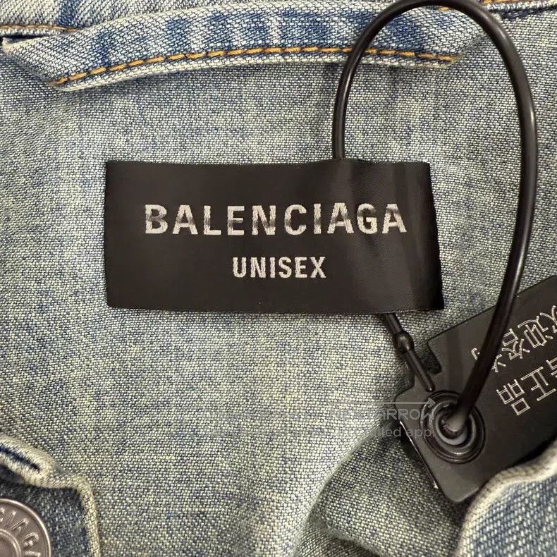 Balenciaga Balenciaga Light Wash Denim Palm Tree Distressed Jacket Size US XS / EU 42 / 0 - 3 Thumbnail