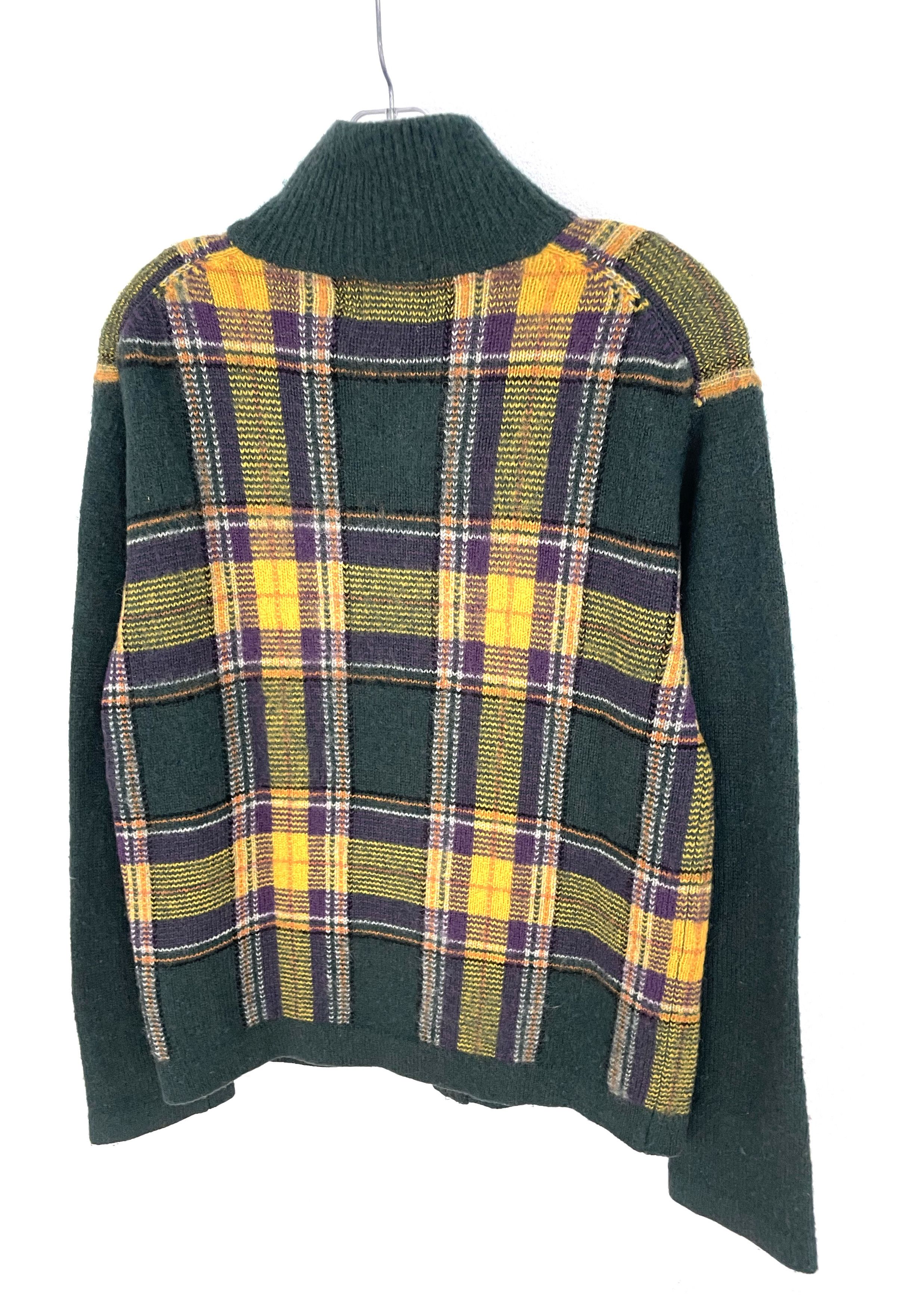 Yohji Yamamoto Against All Risks Checkered Zip Sweater Size US L / EU 52-54 / 3 - 8 Thumbnail