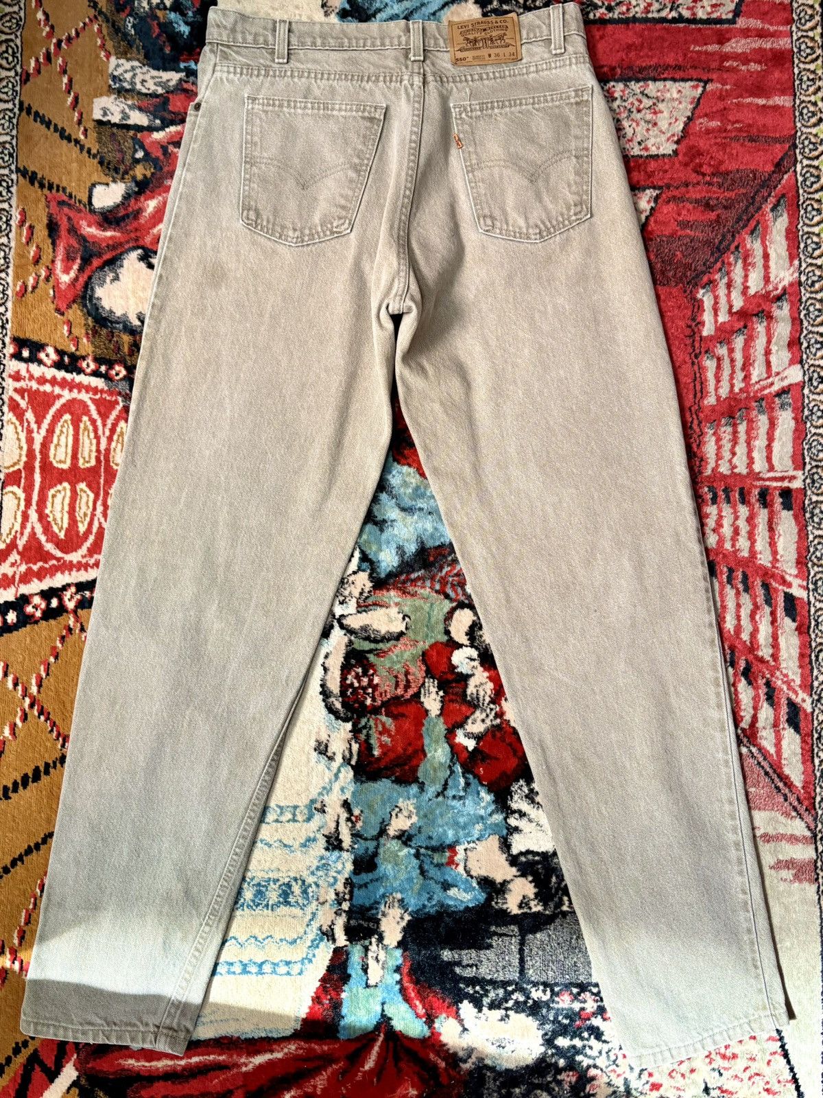 Levi's Levis VTG 90s tan khaki 550 orange tab straight leg jeans Size US 34 / EU 50 - 2 Thumbnail