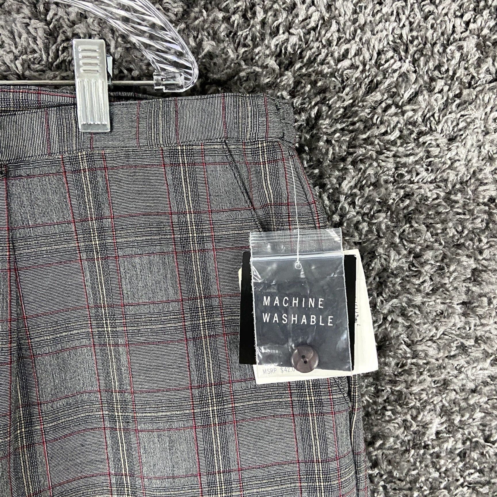 Vintage VINTAGE? No — Actually: Sage Harbor Dress Pants Gray Plaid Women Adult 24 Regular Gray Plaid Dress Pants Women 24 Size 42" / US 20 - 3 Thumbnail