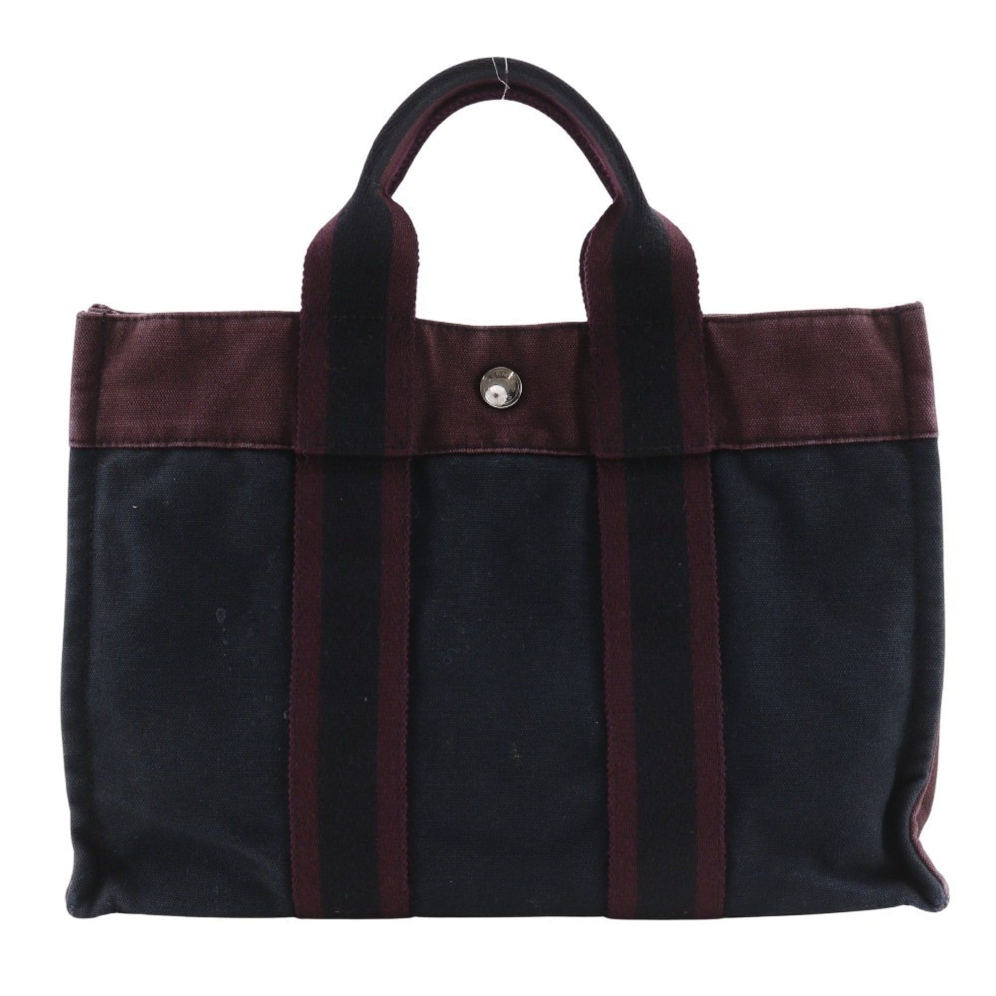 Hermes Hermes Hermès Fourre Tout PM handbag, cotton, black/red, A5 size, snap closure, unisex Size ONE SIZE - 1 Thumbnail