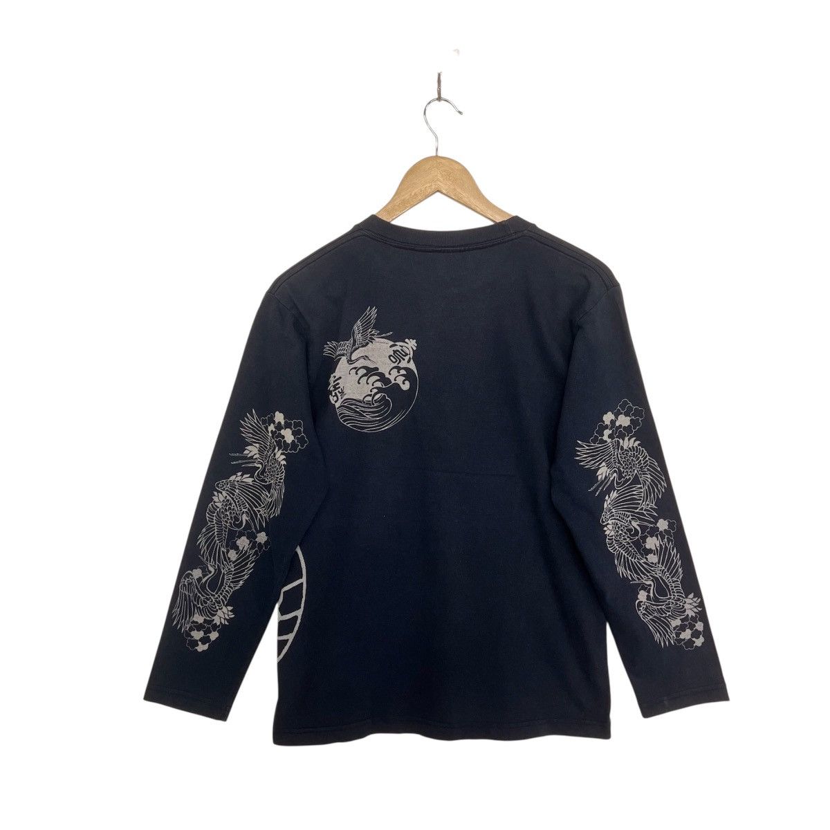 Japanese Brand Japanese Tasteful Succeed Sukajan Crane Motifs Tribal Shirt Size US S / EU 44-46 / 1 - 2 Thumbnail