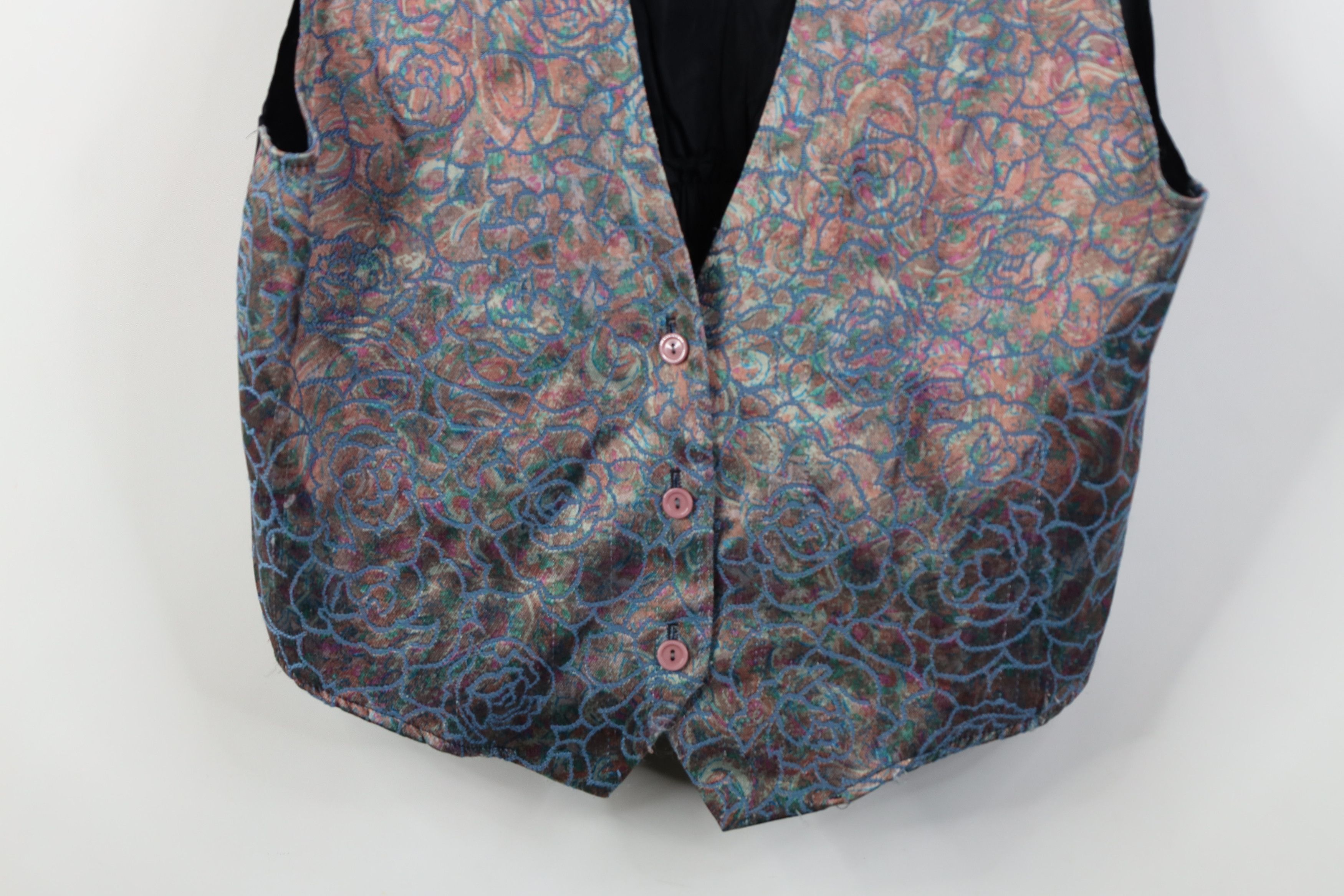 Vintage Vintage 90s Streetwear Abstract Flower Vest Jacket USA Size L / US 10 / IT 46 - 3 Thumbnail