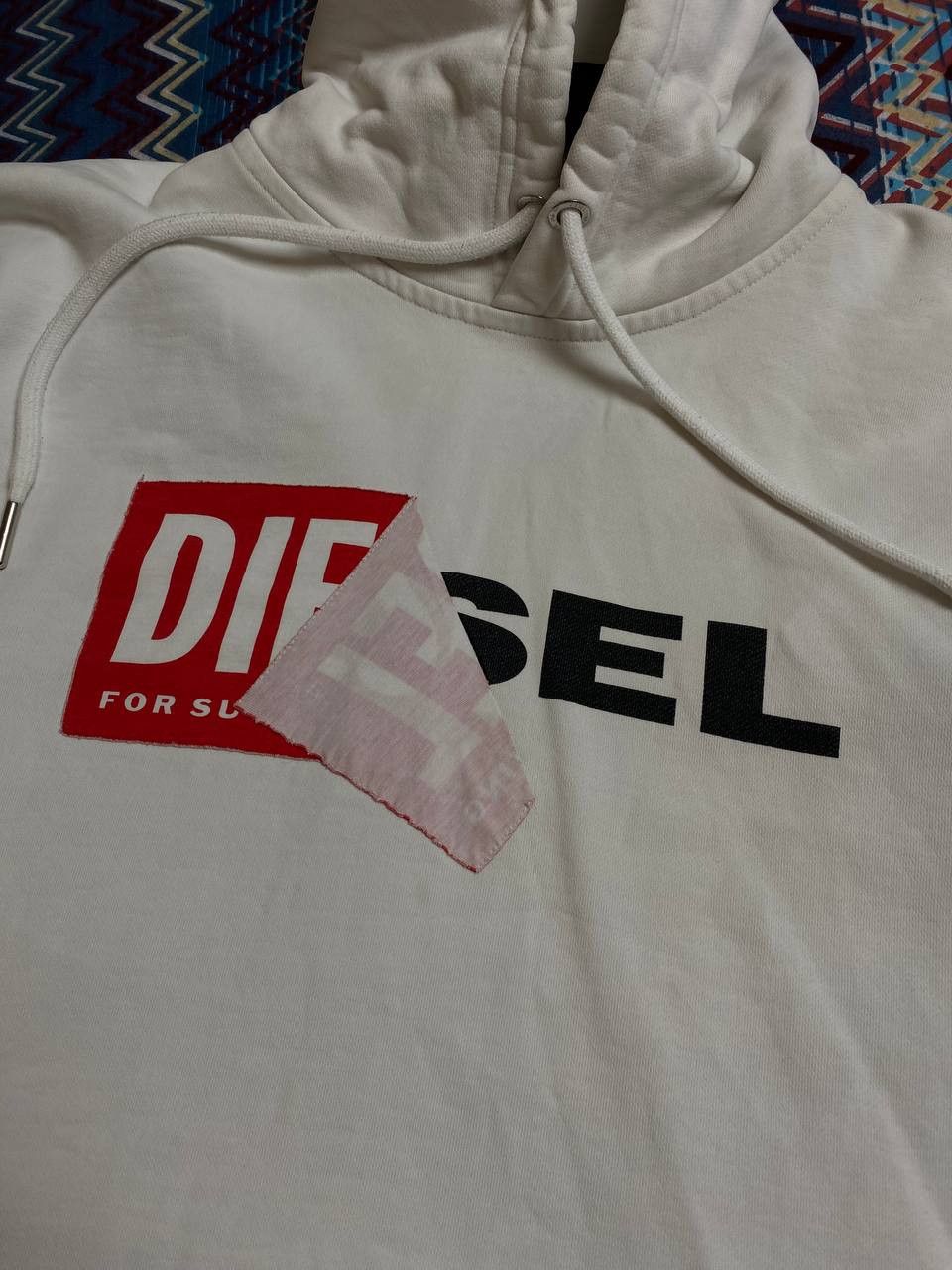 Diesel × Vintage Vintage Diesel Faded Punk Face White Hoodie Avant Garde y2k Size US XXS / EU 40 - 17 Thumbnail