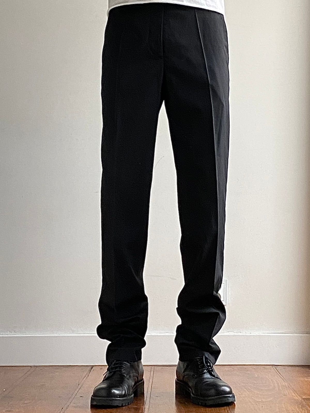 Pre-owned Helmut Lang Vintage  Silk Blend Officer Suit Pants In Black