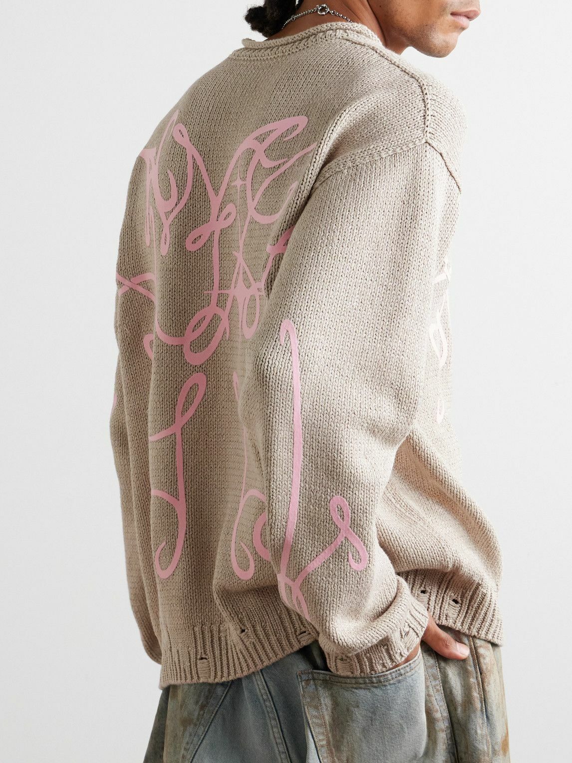 Acne Studios o1tko10924 Printed Jumper Sweater in Beige Size US S / EU 44-46 / 1 - 3 Thumbnail