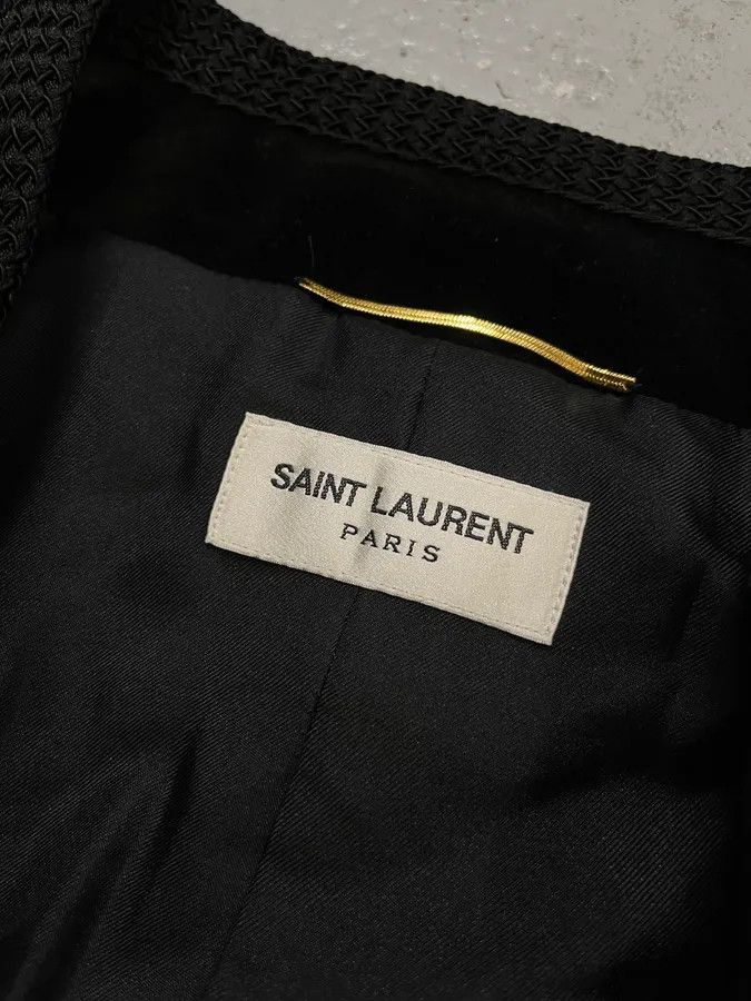 Saint Laurent Paris AW2016 Saint Laurent Officer Gold Buttons Black Velvet Jacket Size M / US 6-8 / IT 42-44 - 9 Thumbnail