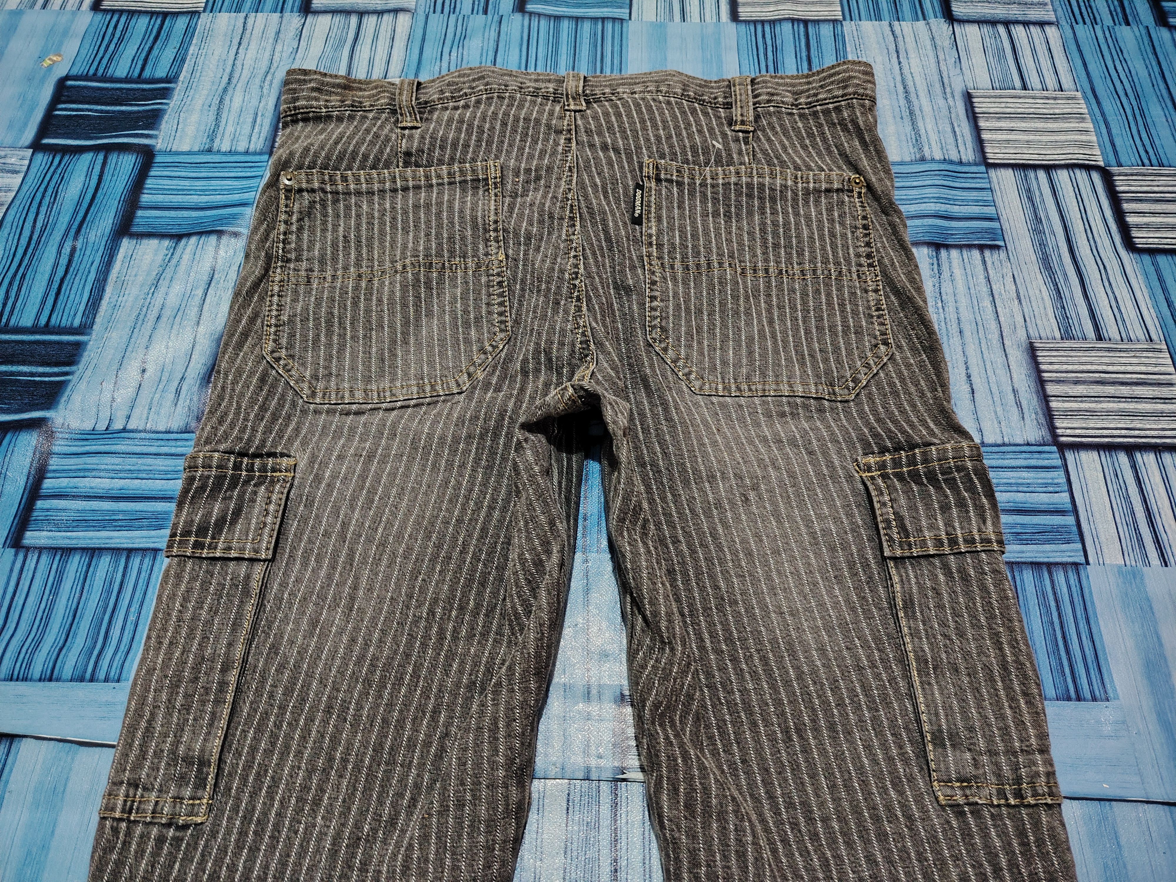 5351 POUR LES HOMMES Dogman Selected Cargo Multipocket Striped Stretch Pants Size US 35 - 14 Thumbnail