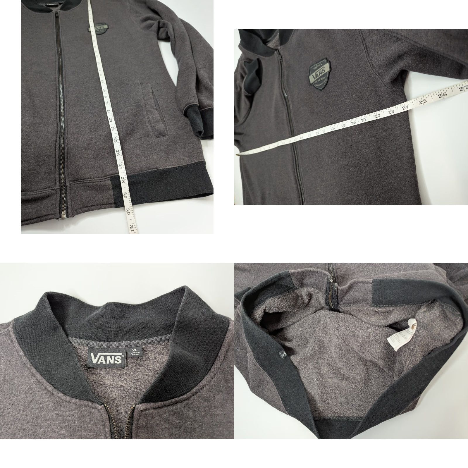 Vans Vans Sweatshirt Mens XL Charcoal Gray Full Zip Fleece Mock Neck Skateboarding Jacket? Size US XL / EU 56 / 4 - 8 Thumbnail