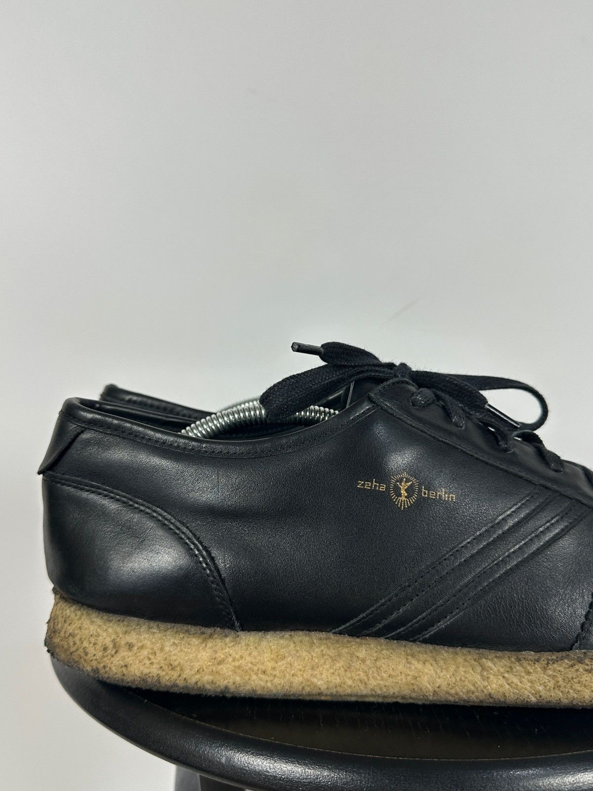 Designer Zeha Berlin Low Top Black Leather Sneakers Size US 13 / EU 46 - 15 Thumbnail