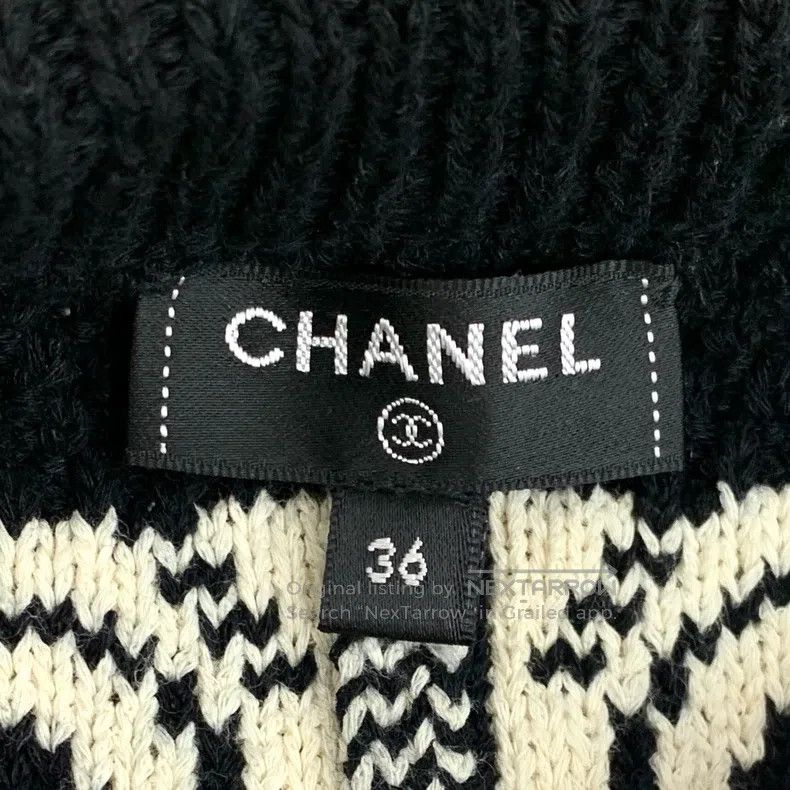 Chanel Chanel Black logo inlaid full-print knitted casual trouser Size 24" / US 00 / IT 34 - 6 Thumbnail