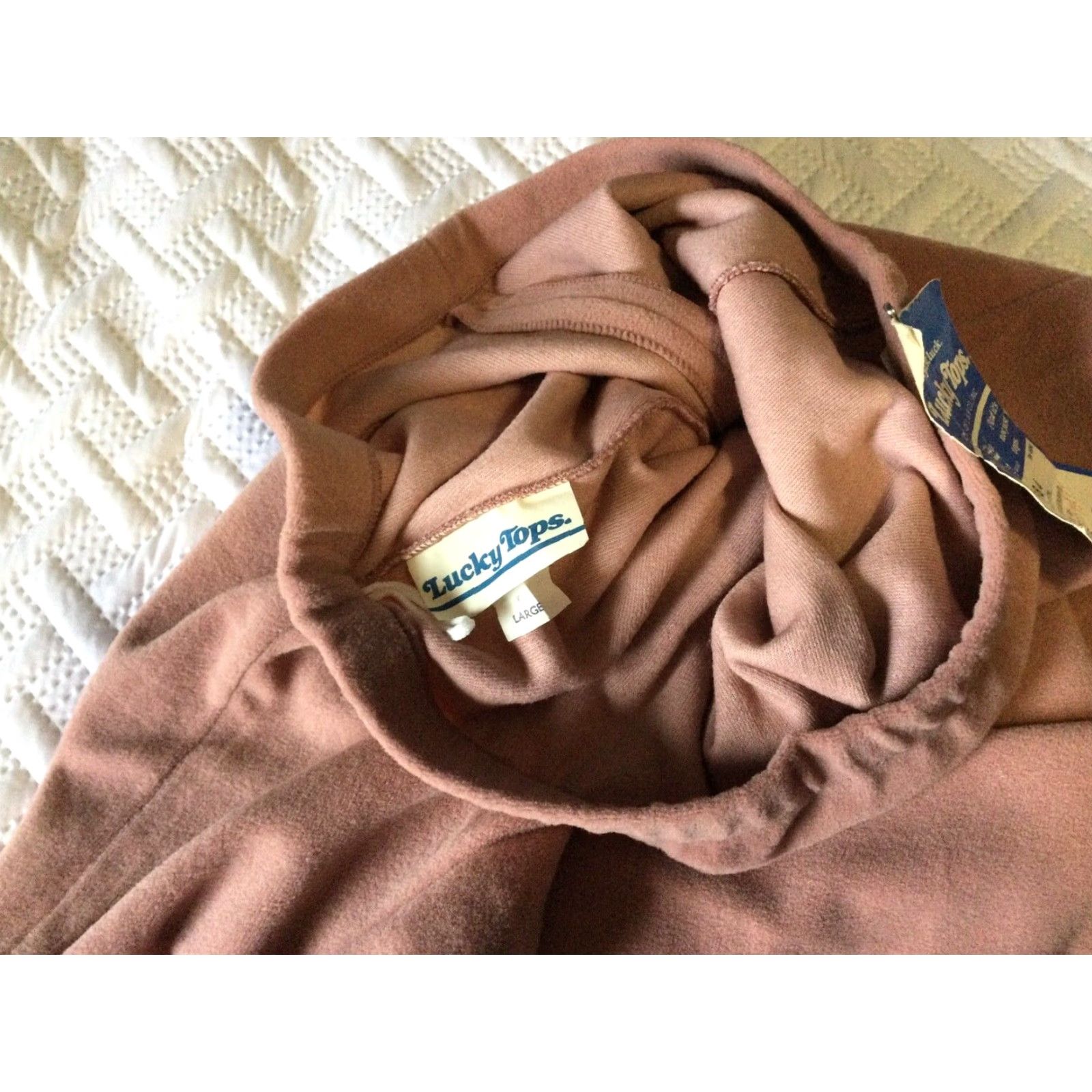 Vintage VINTAGE 1970s Lucky Tops Knit Flared Skirt Dusty Pink Size L Womens Size 36" / US 14 / IT 50 - 6 Thumbnail