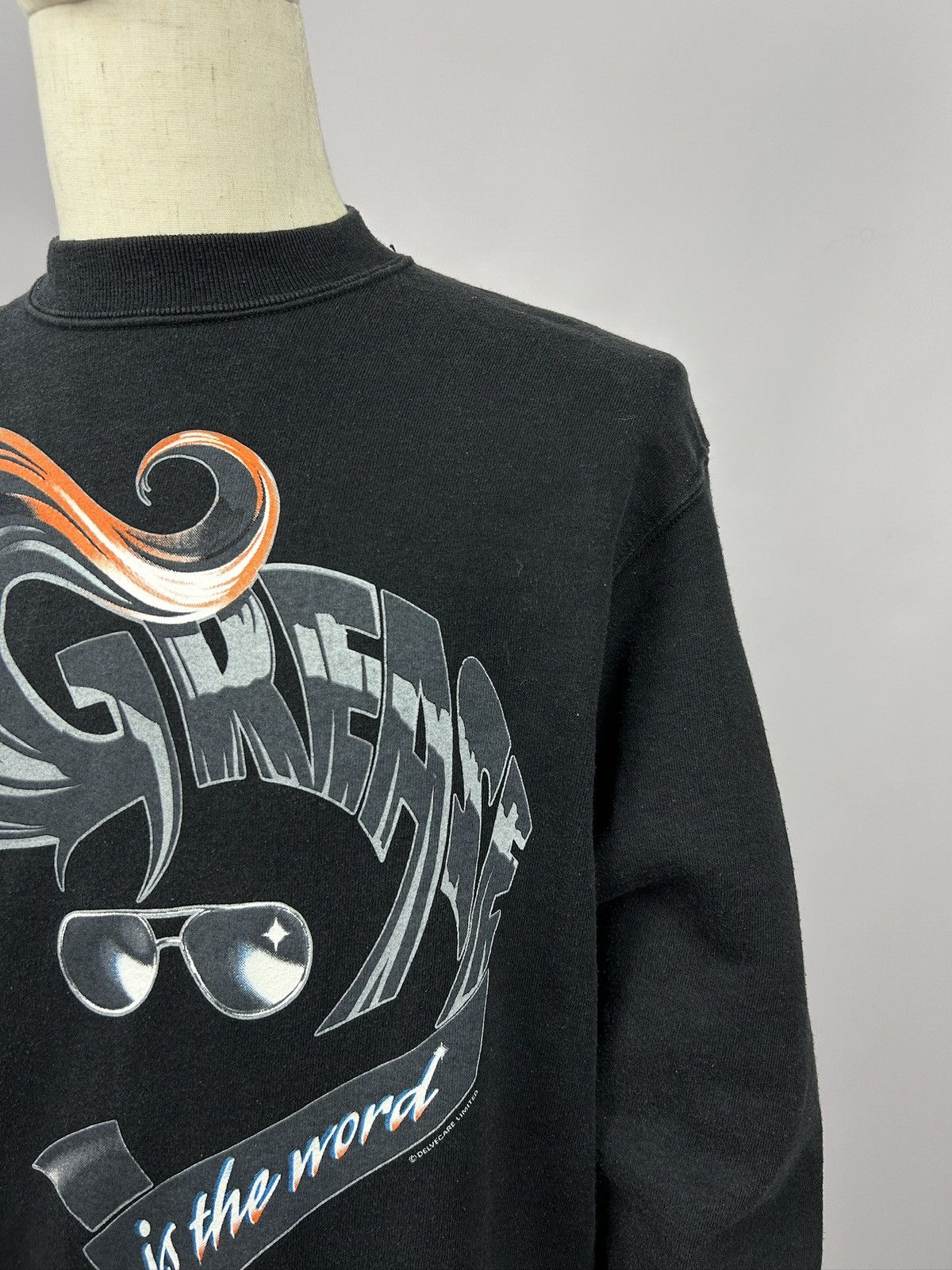 Vintage Vintage Grease Is The World Sweatshirt Faded Black Retro Size US M / EU 48-50 / 2 - 9 Thumbnail