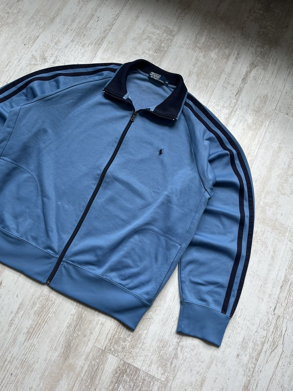 Polo Ralph Lauren × Vintage Vintage 90s Polo RL Blue Track Jacket Full Zip Logo Athletic Size US XL / EU 56 / 4 - 3 Thumbnail