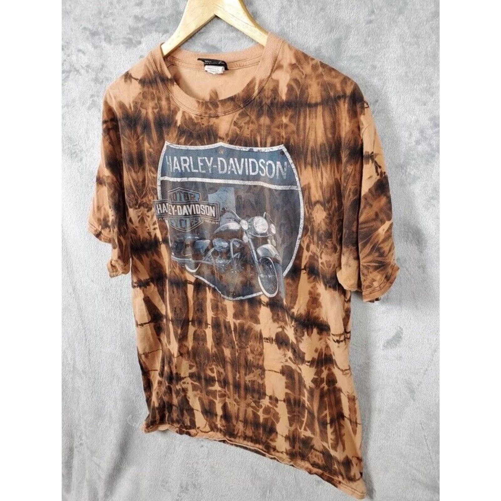 Harley Davidson Vintage Harley Davidson Shirt L Tall Low Biker Core Tye Dye Size US L / EU 52-54 / 3 - 2 Thumbnail