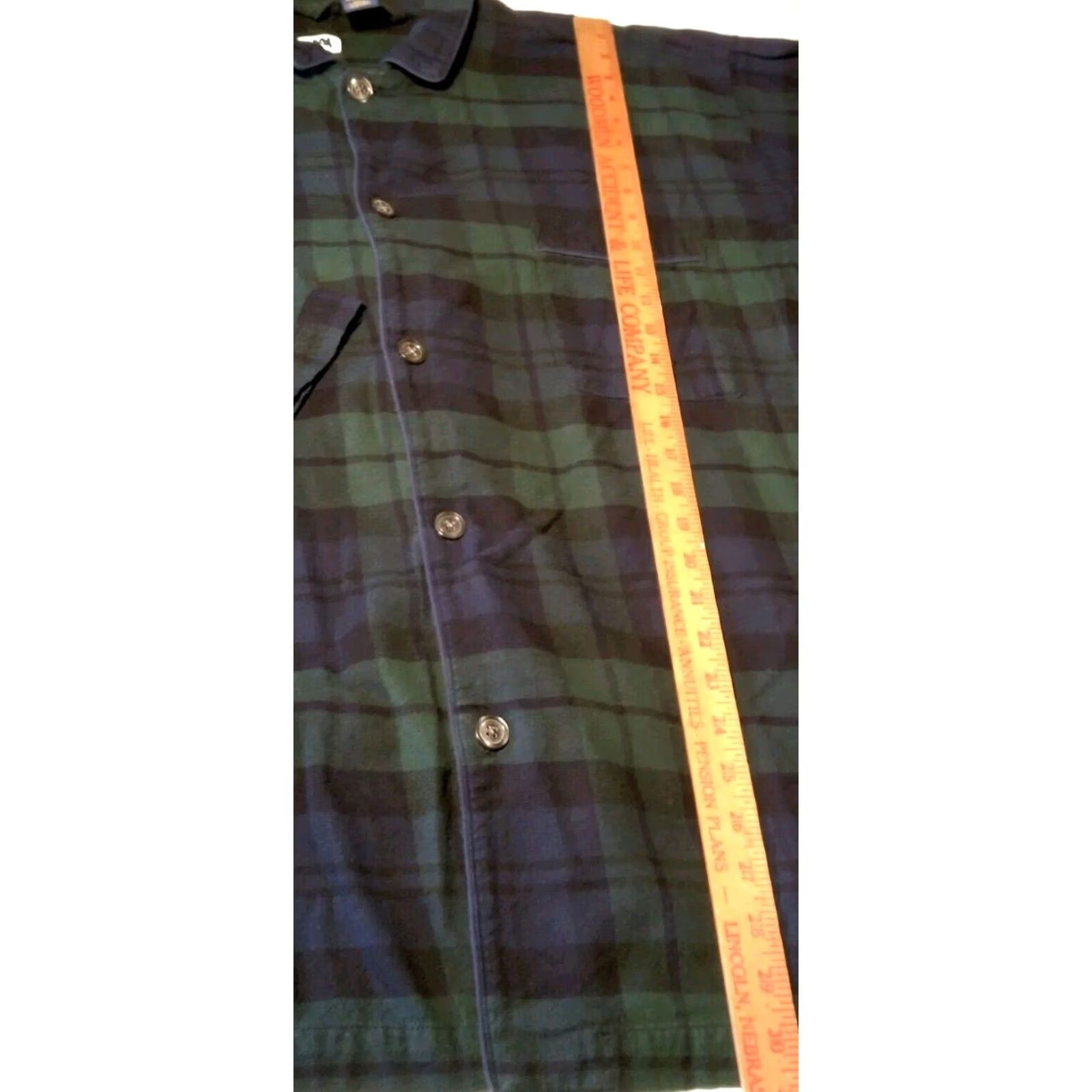 Polo Ralph Lauren VINTAGE Polo Ralph Lauren Pajama Top Shirt Men L Blackwatch Tartan Flannel Read Size US L / EU 52-54 / 3 - 4 Thumbnail