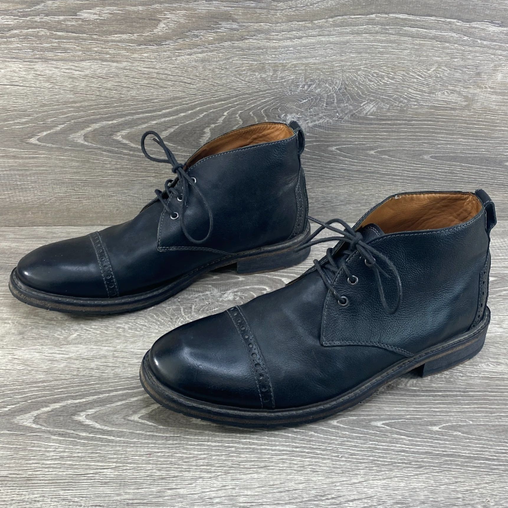 Clarks Clarks Mens 13 M Black Leather Chukka Ankle Dress Casual Boot Cap Toe Lace Up Shirt (Category: Boot) Size ONE SIZE - 5 Thumbnail