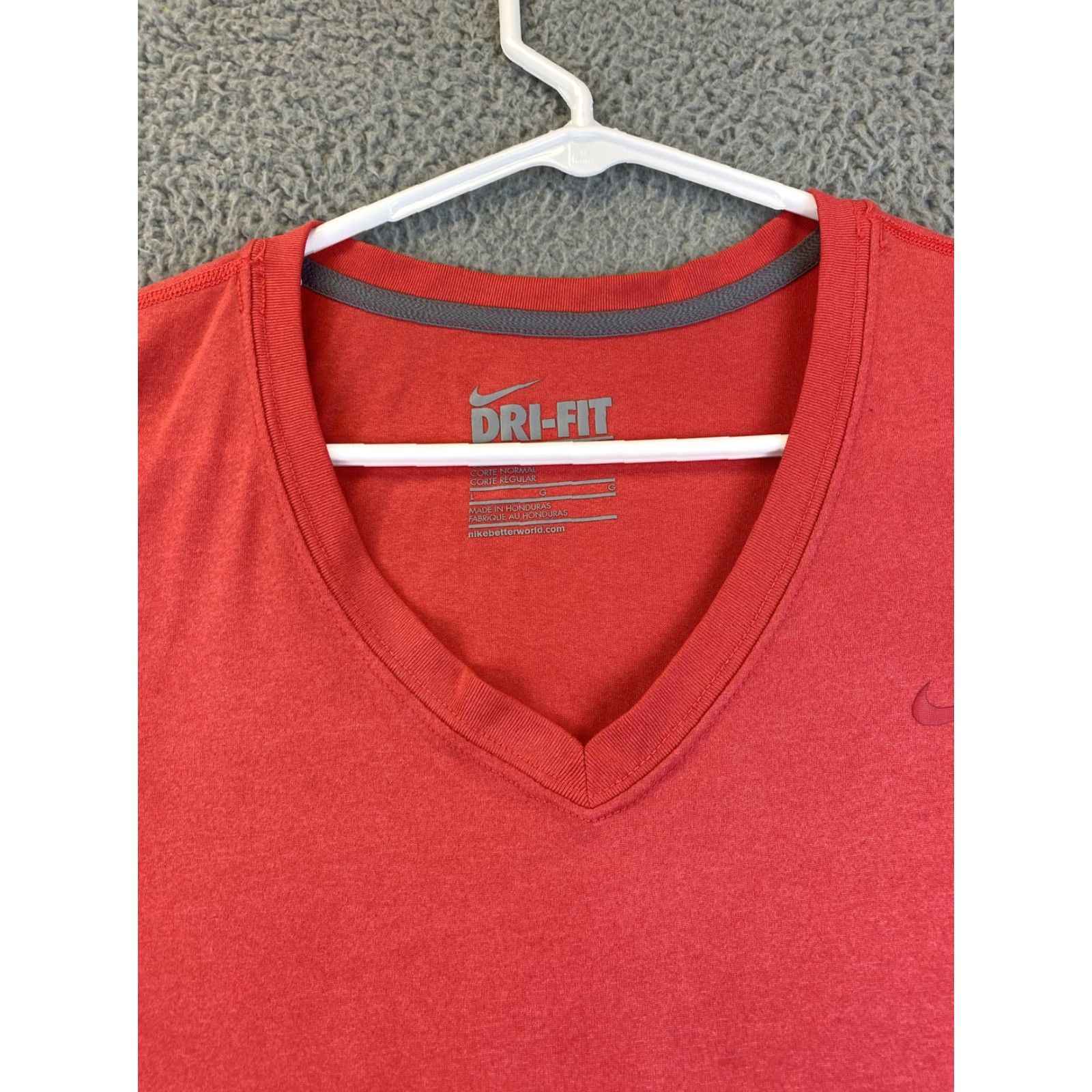 Nike Nike Women's Pink Short Sleeve T-Shirt Size L Large V Neck / 78-44 Size L / US 10 / IT 46 - 3 Thumbnail
